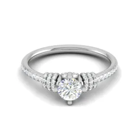 0.25 cts Solitaire Diamond Shank Platinum Ring for Women JL PT RV RD 135