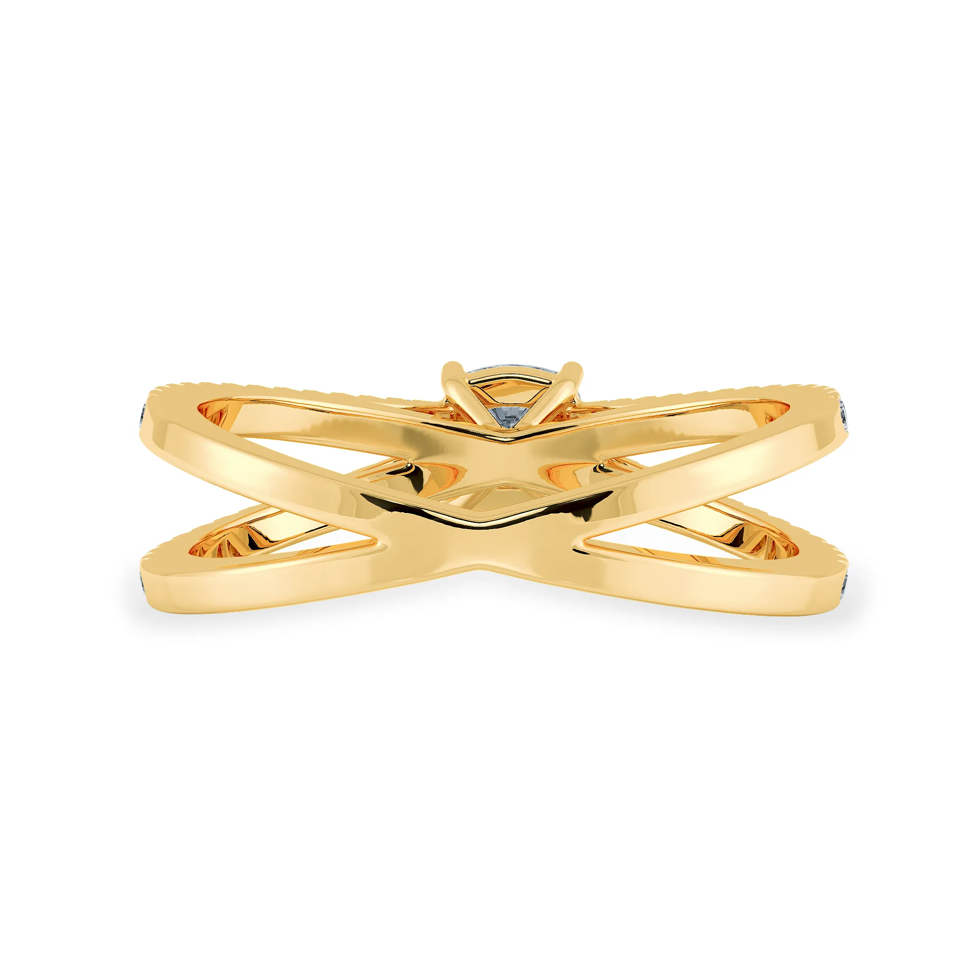 0.50cts. Cushion Cut Solitaire Diamond Split Shank 18K Yellow Gold Ring JL AU 1171Y-A