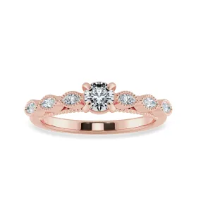 0.70cts. Solitaire 18K Rose Gold Ring with Marquise Cut Diamond JL AU 2011R-B