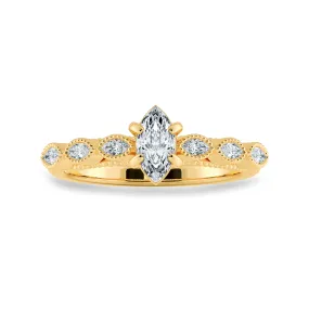 0.70ts. Marquise Cut Solitaire Diamond Accents 18K Yellow Gold Ring JL AU 2019Y-B