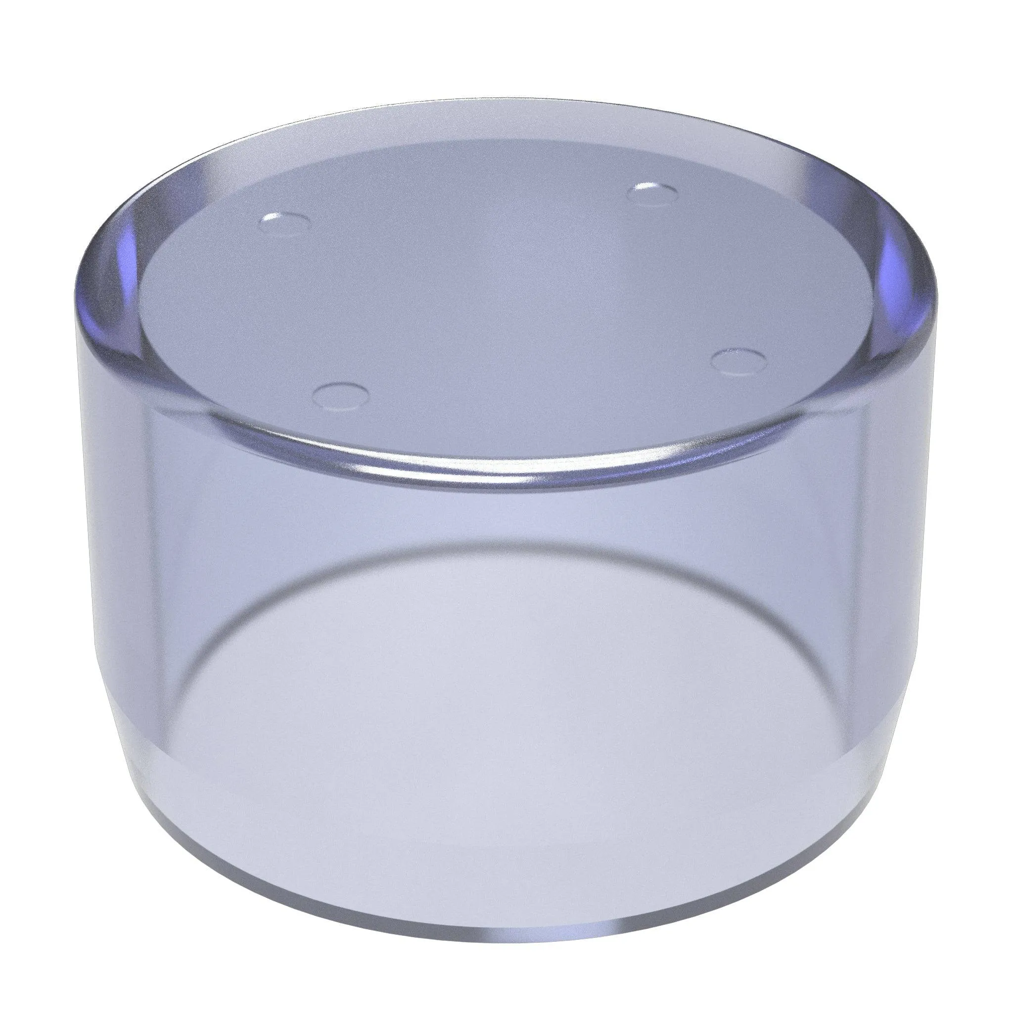 1-1/2 in. External Flat PVC End Cap, Furniture Grade - Clear