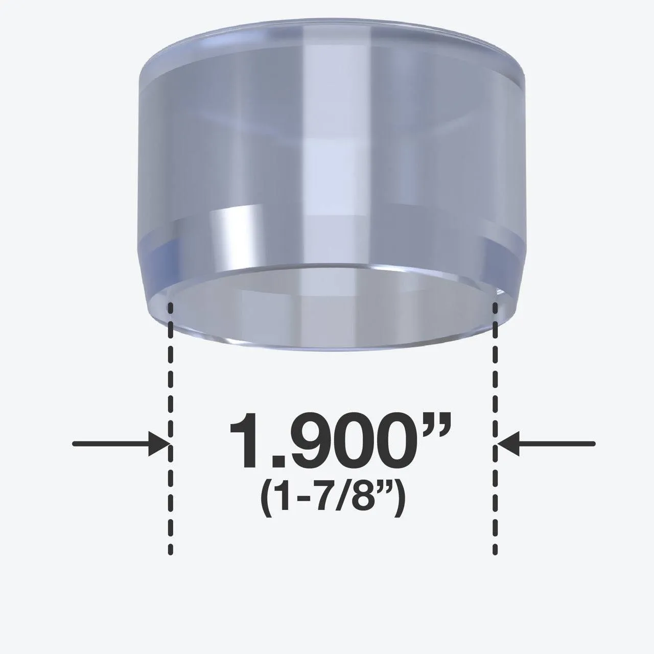 1-1/2 in. External Flat PVC End Cap, Furniture Grade - Clear