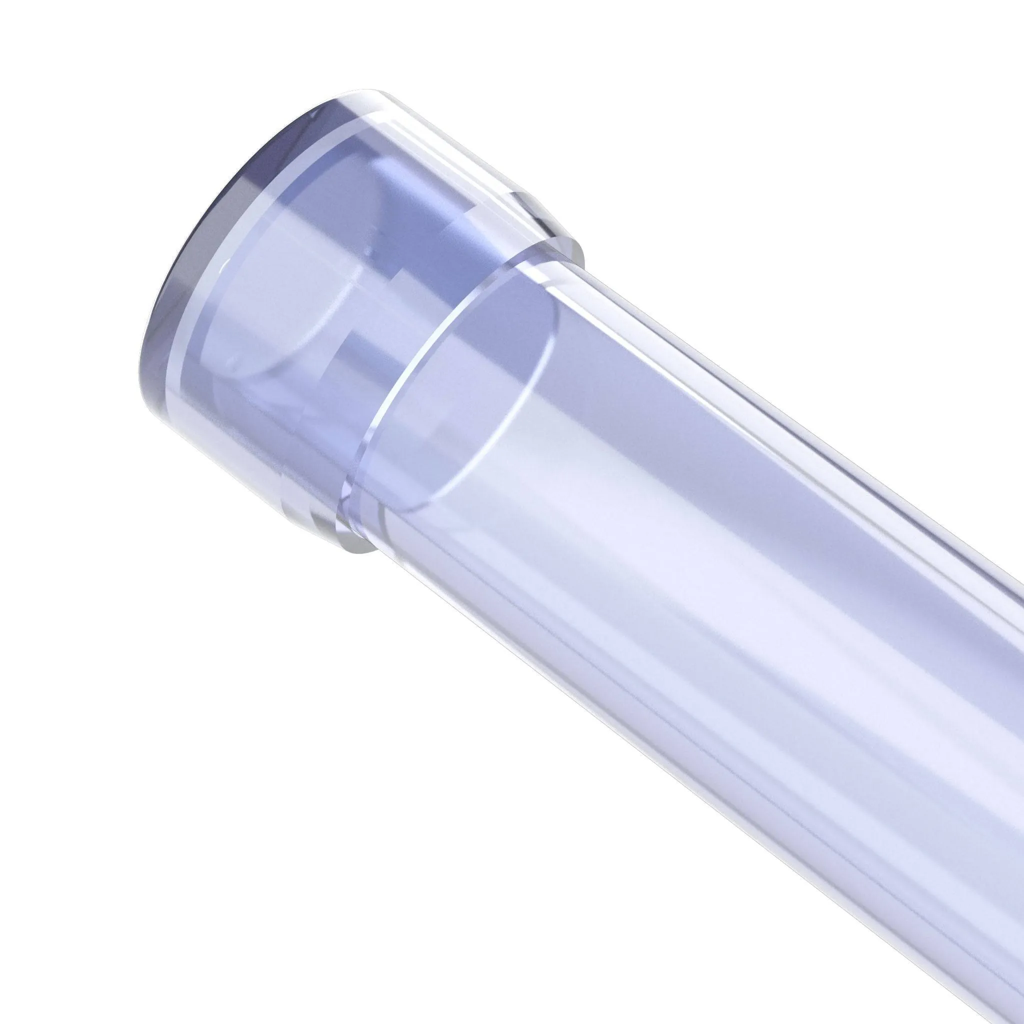 1-1/2 in. External Flat PVC End Cap, Furniture Grade - Clear