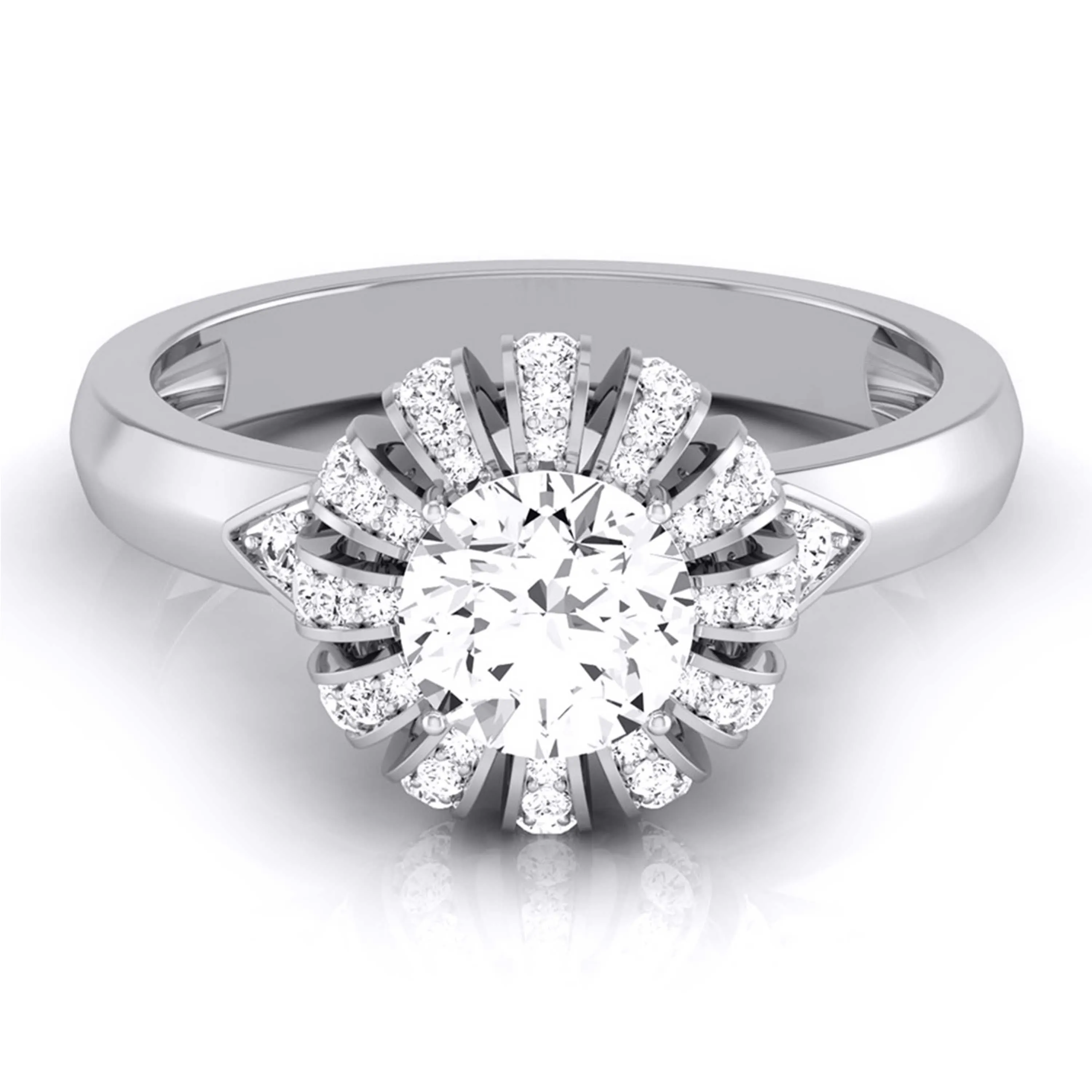 1-Carat Solitaire Designer Platinum Diamond Ring  for Women JL PT 8052-C