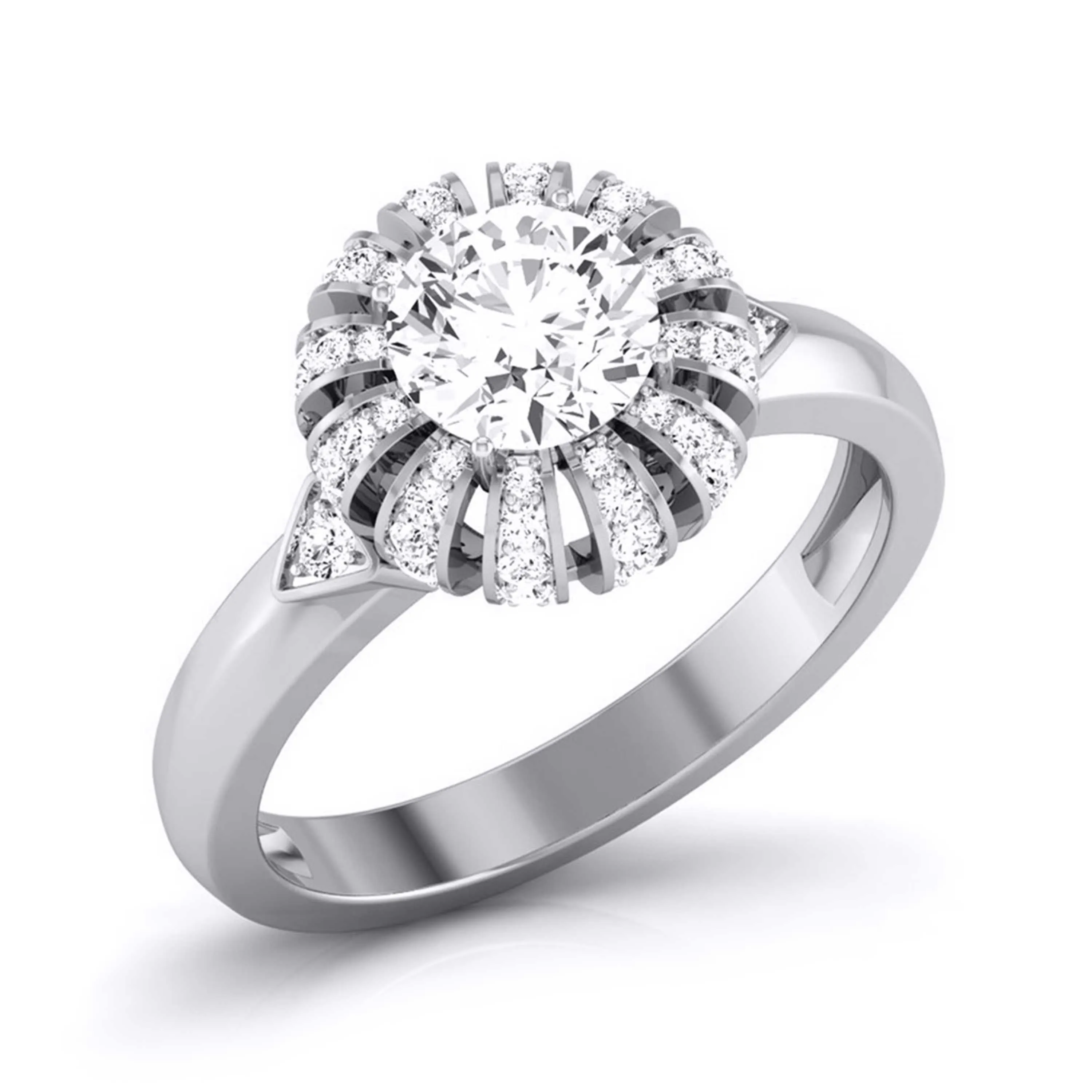 1-Carat Solitaire Designer Platinum Diamond Ring  for Women JL PT 8052-C