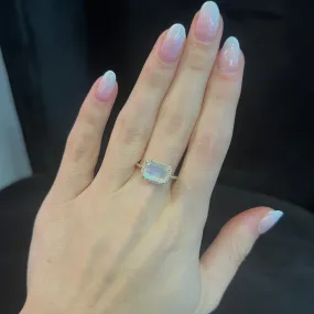 14K GOLD DIAMOND MOONSTONE DALIA RING