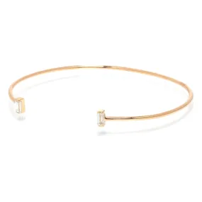 14k Vertical Baguette Diamond Cuff - SALE
