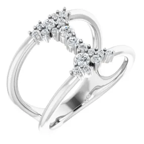 14K White Gold 1/3 CTW Diamond Negative Space Ring