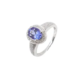 14K White Gold Tanzanite and Diamond Ring - 20764814
