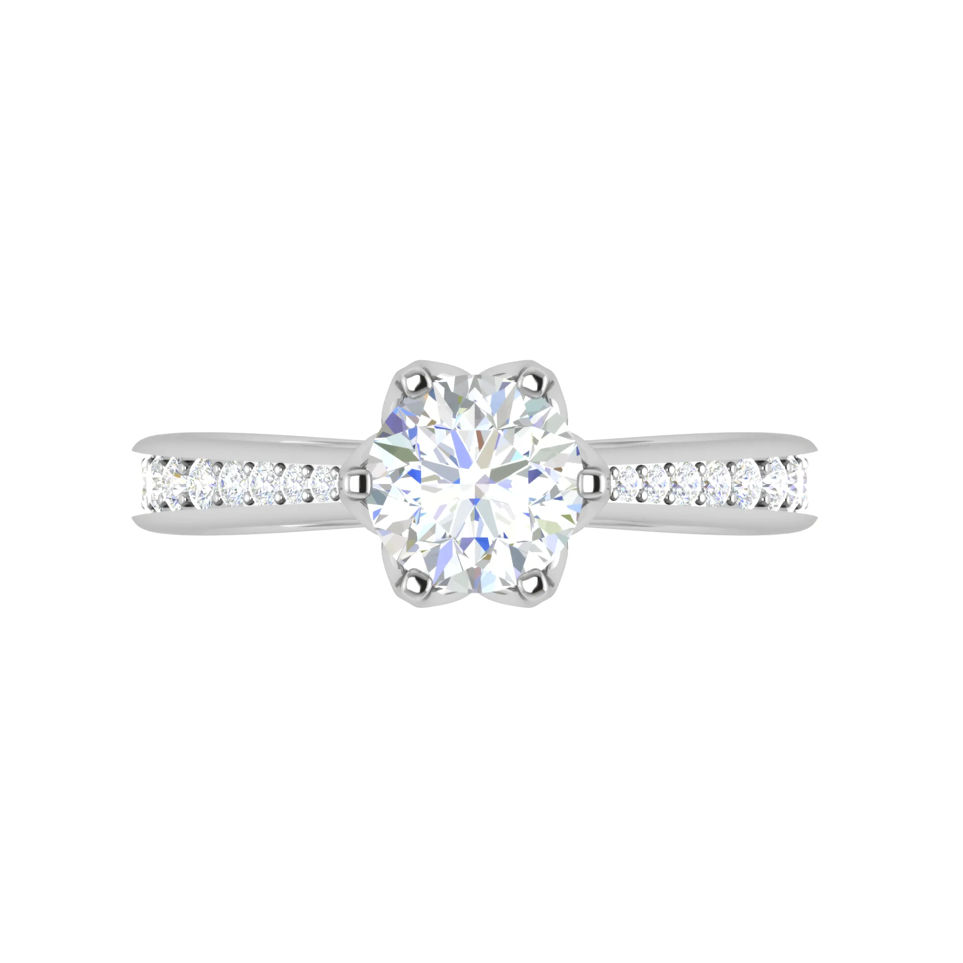 1.5-Carat Lab Grown Solitaire Diamond Shank Platinum Engagement Ring JL PT RV RD LG G 108-C