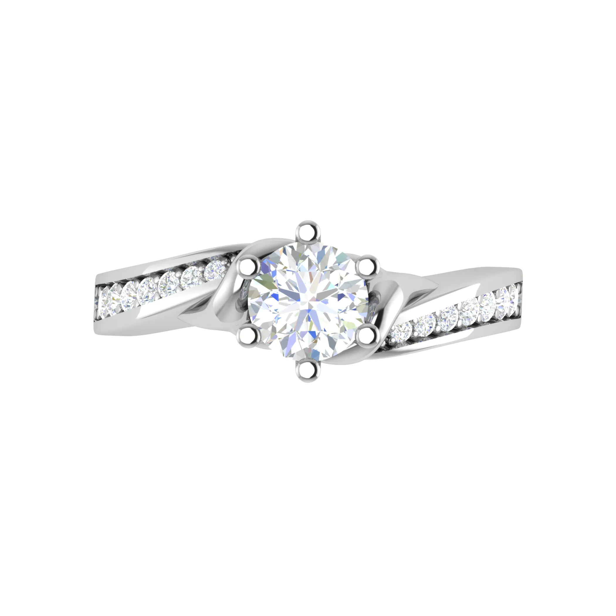 1.50-Carat Lab Grown Solitaire Platinum Diamond Shank Engagement Ring JL PT LG G WB6004E-C