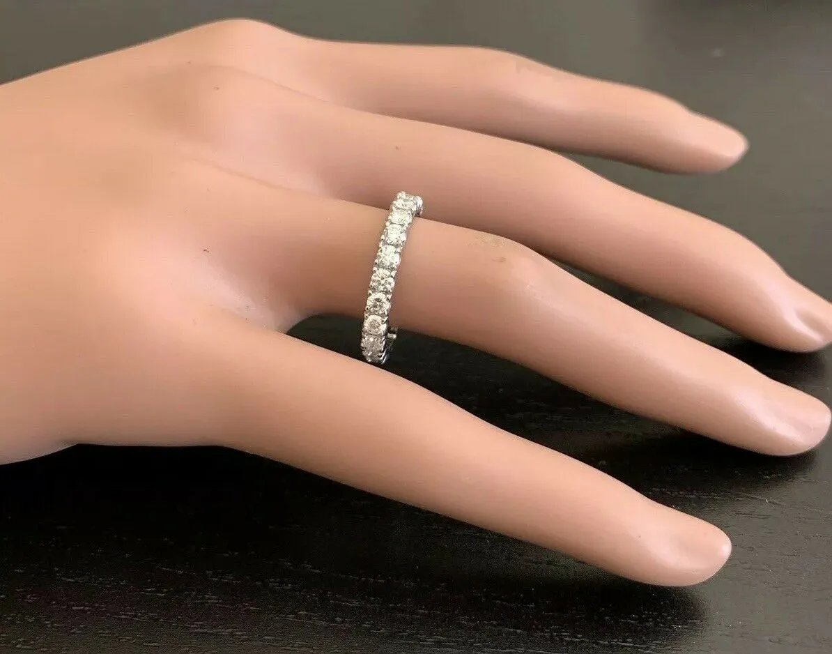 1.70 Carats Natural Diamond 14K Solid White Gold Eternity Ring