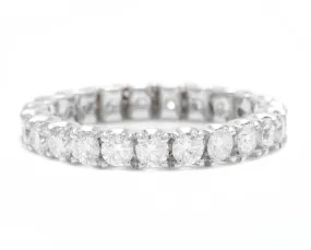 1.70 Carats Natural Diamond 14K Solid White Gold Eternity Ring