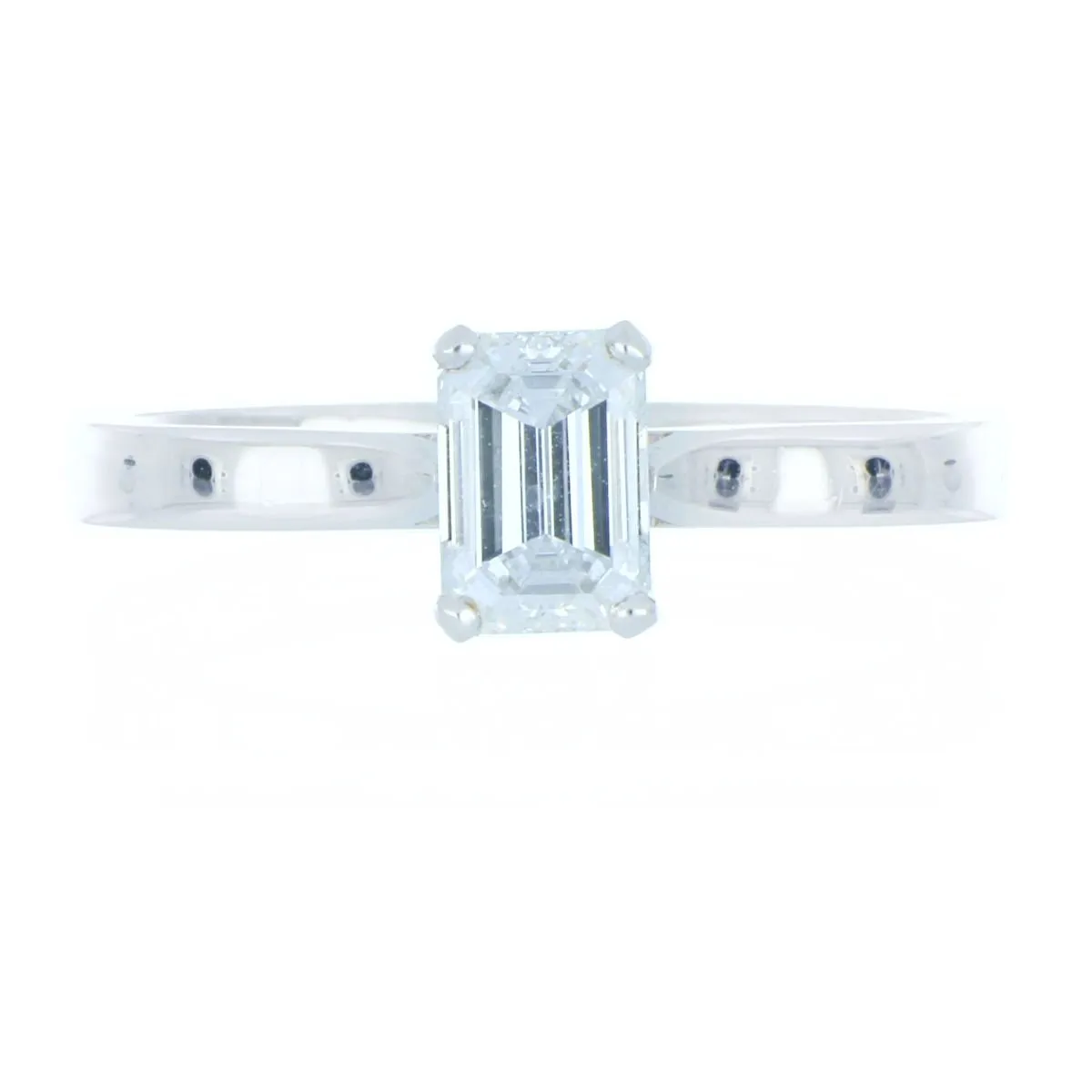 18ct White Gold 0.70ct Emerald Cut Diamond Solitaire Ring