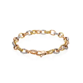 18K Rose Gold, Yellow Gold, Platinum and Diamond Bracelet - B-22RYPD