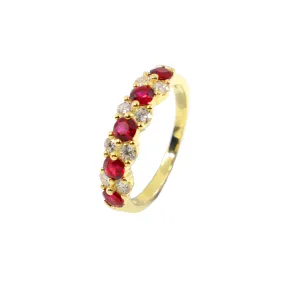 18K Yellow Gold Ruby and Diamond Ring - 20774059