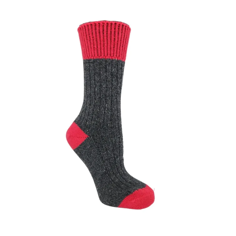 2 PAIR - J.B. Field's Women's "Oxford Grey" Cotton Socks (CLEARANCE)
