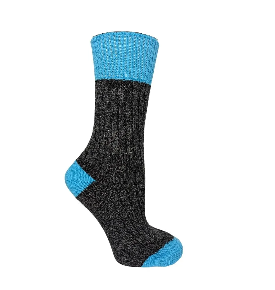 2 PAIR - J.B. Field's Women's "Oxford Grey" Cotton Socks (CLEARANCE)