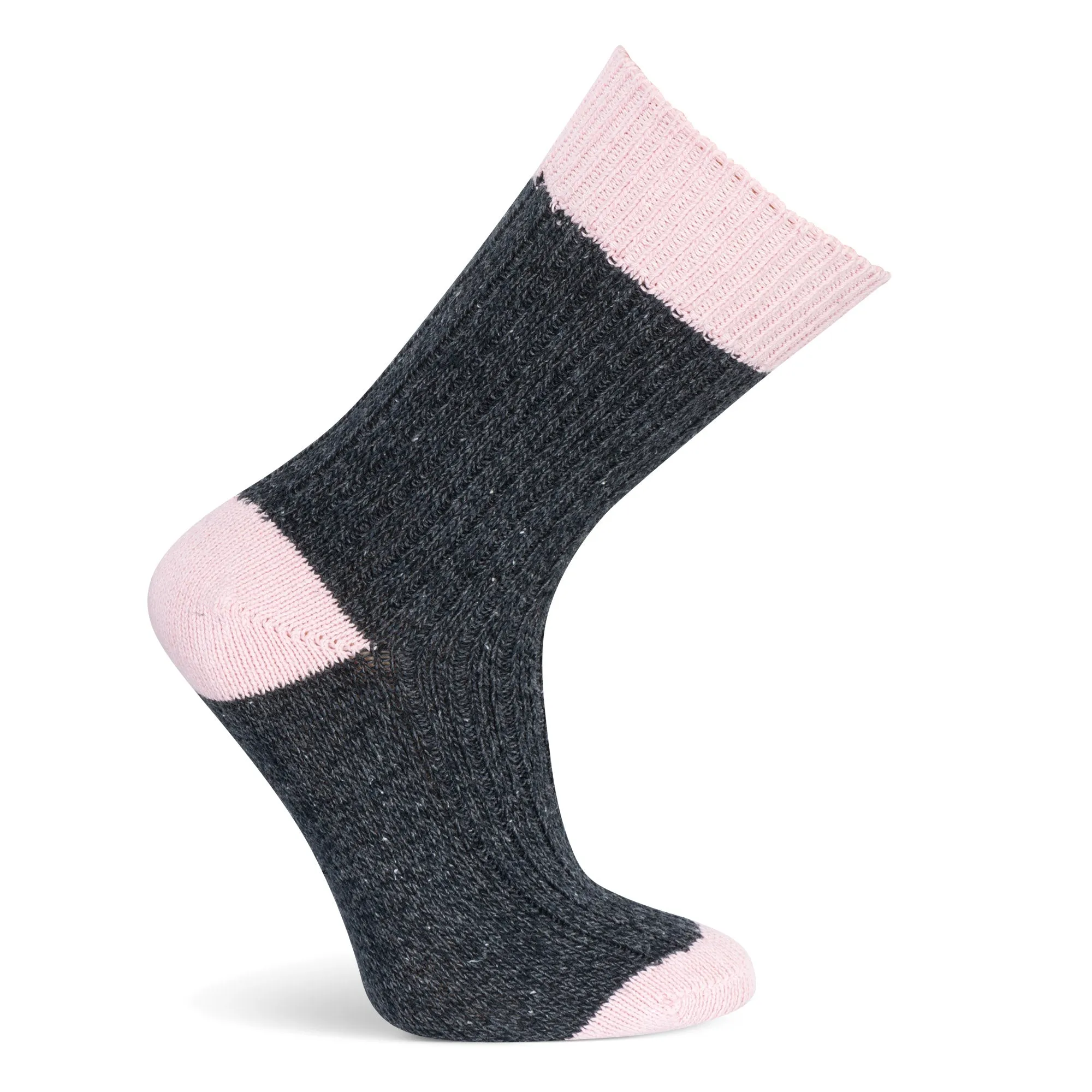 2 PAIR - J.B. Field's Women's "Oxford Grey" Cotton Socks (CLEARANCE)