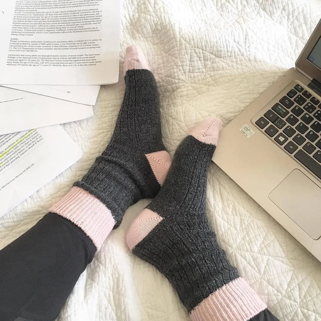 2 PAIR - J.B. Field's Women's "Oxford Grey" Cotton Socks (CLEARANCE)