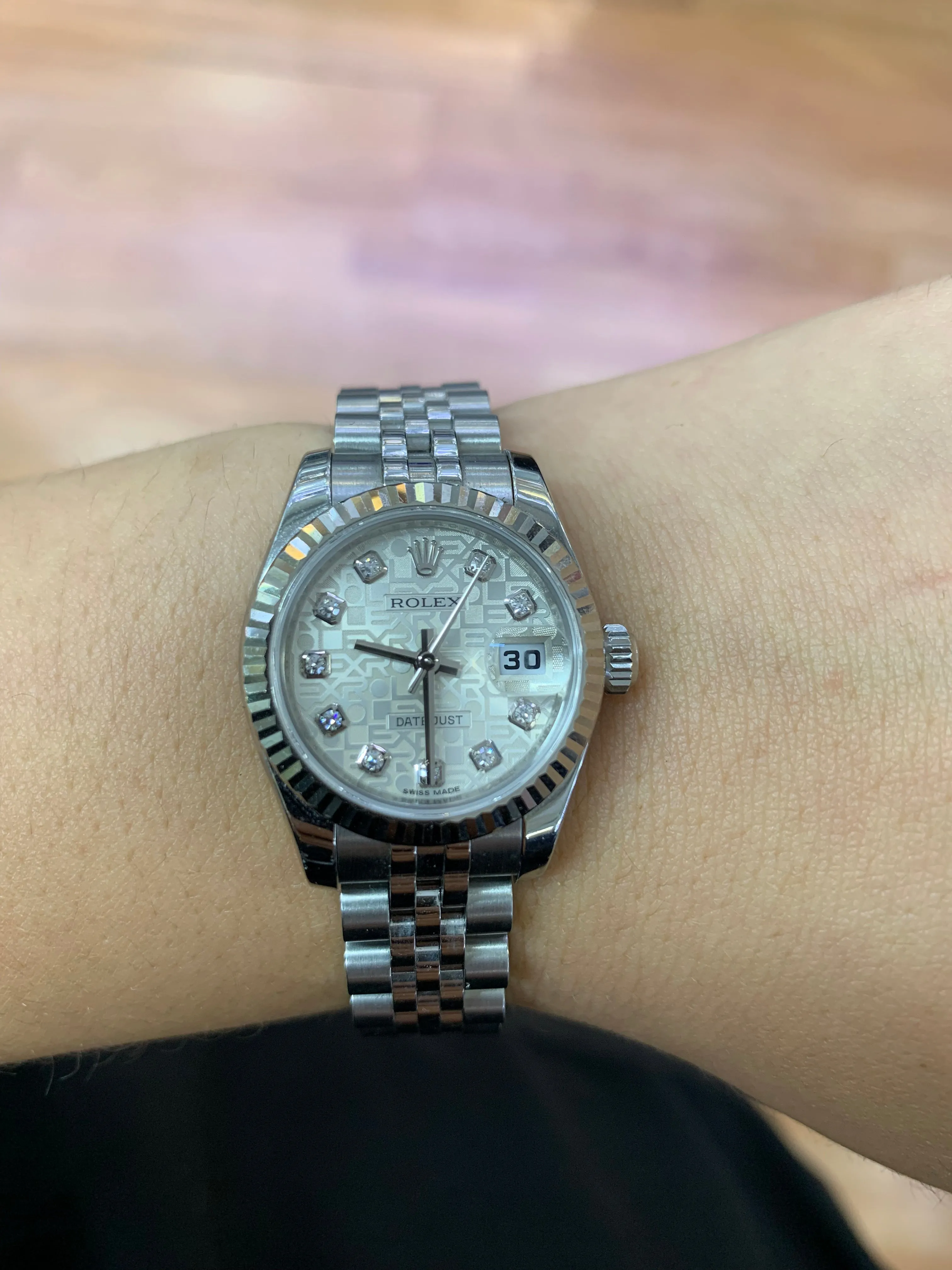 26mm Ladies`Rolex Datejust Watch with Stainless Steel Jubilee Bracelet