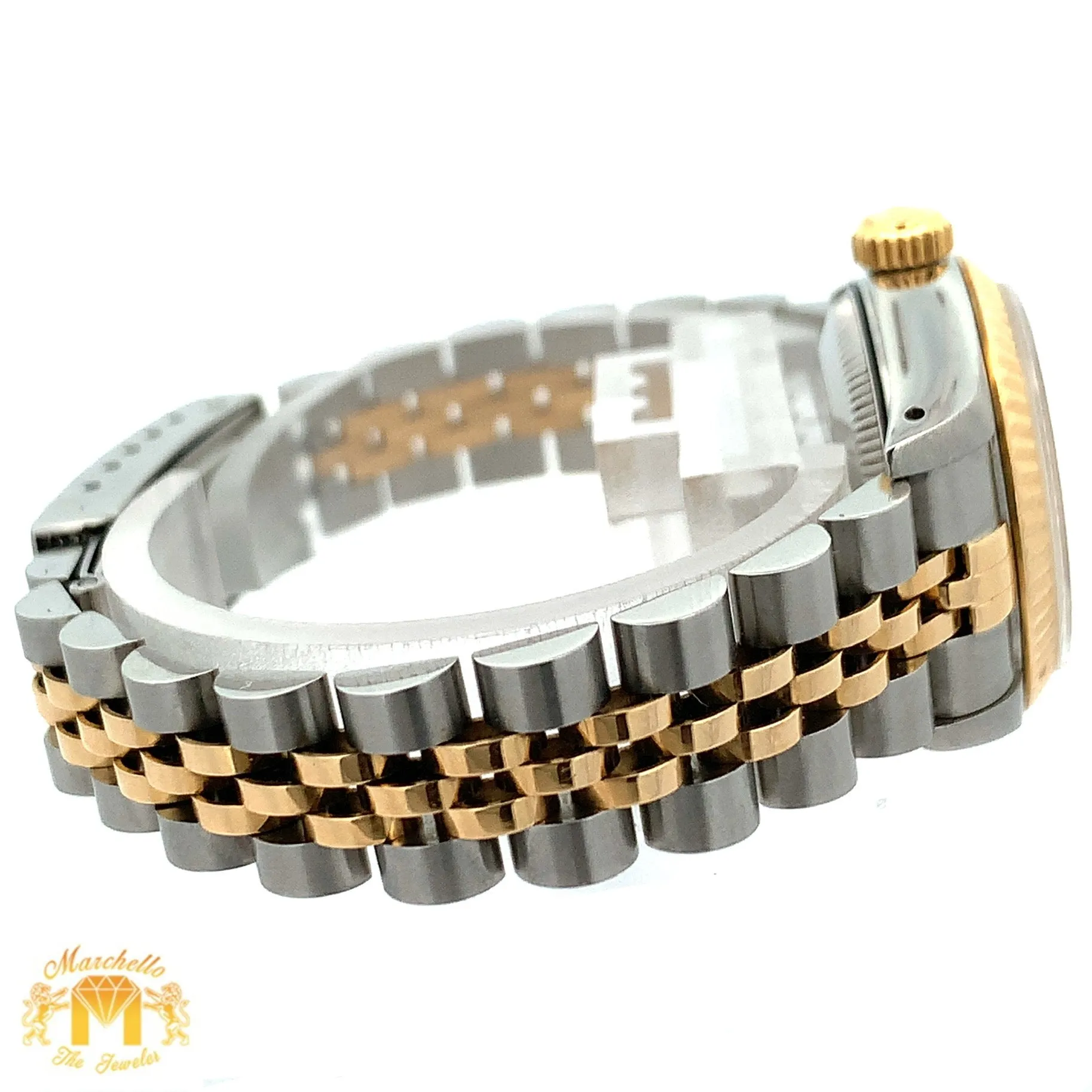 26mm Ladies`Rolex Watch with Two-Tone Jubilee Bracelet (champagne dial, fluted bezel)