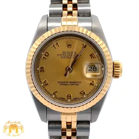 26mm Ladies`Rolex Watch with Two-Tone Jubilee Bracelet (champagne dial, fluted bezel)