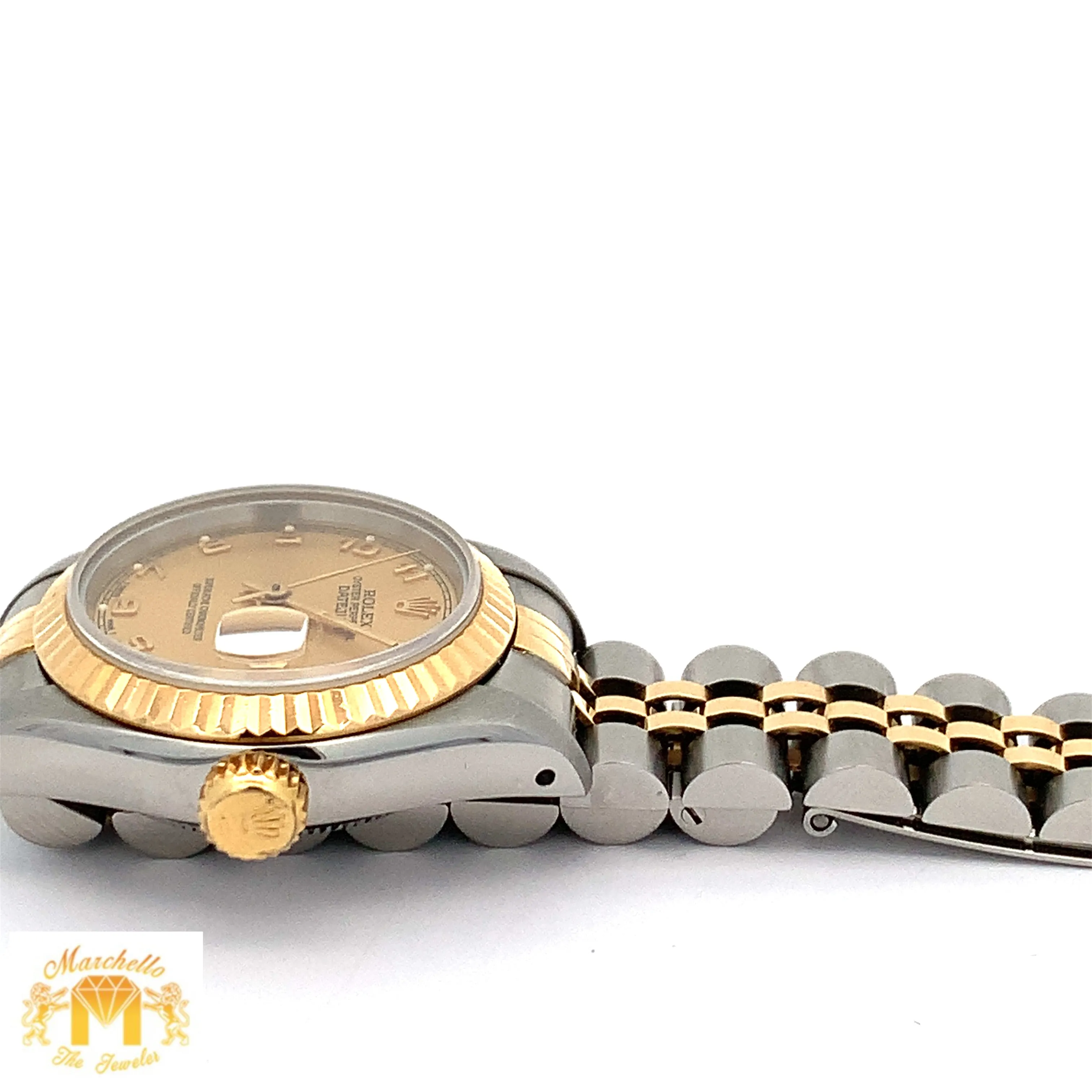 26mm Ladies`Rolex Watch with Two-Tone Jubilee Bracelet (champagne dial, fluted bezel)