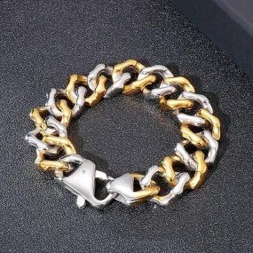 316L stainless steel men's gold bracelet, personality and creativity