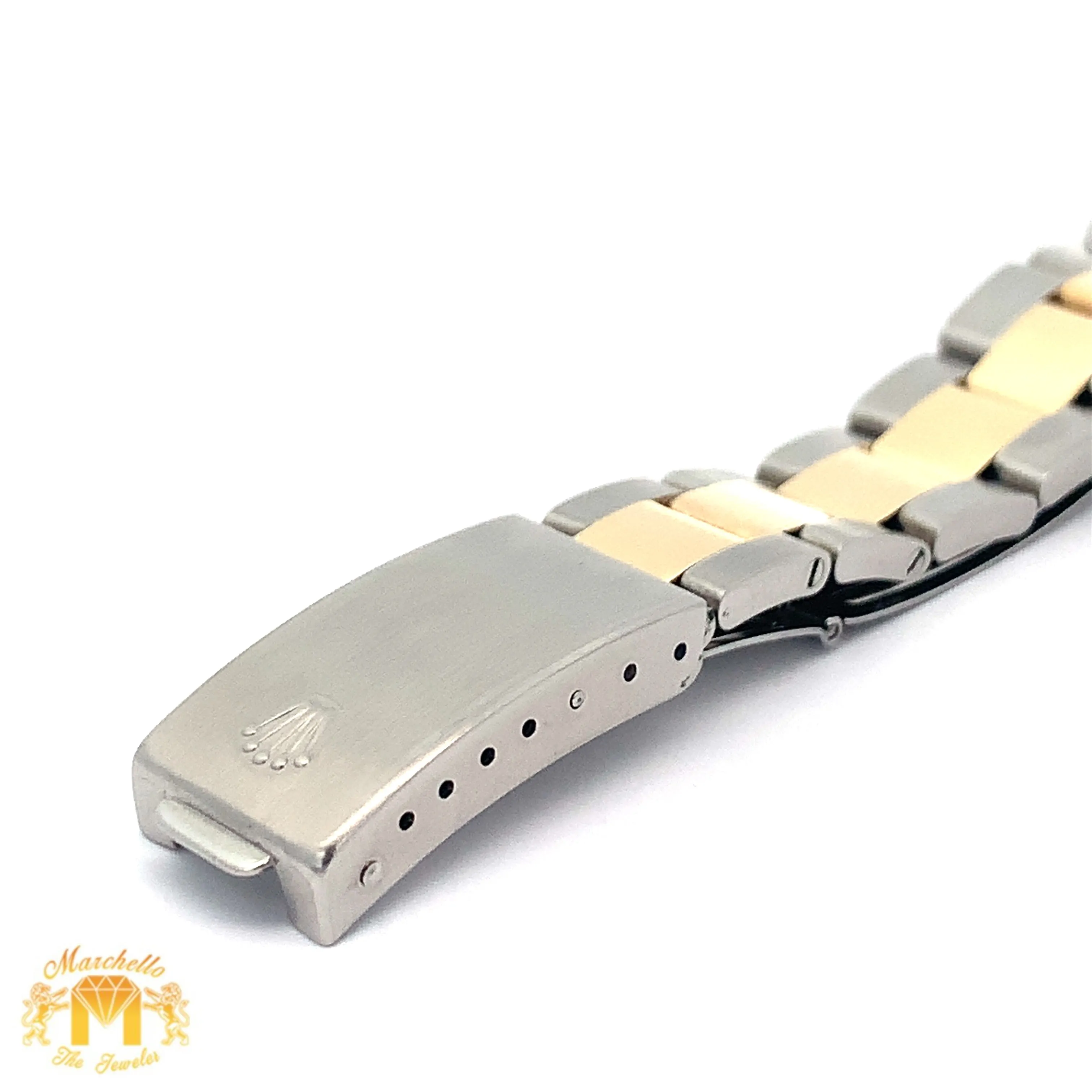 34mm Rolex Watch with Two-Tone Oyster Bracelet (fluted bezel, champagne dial)