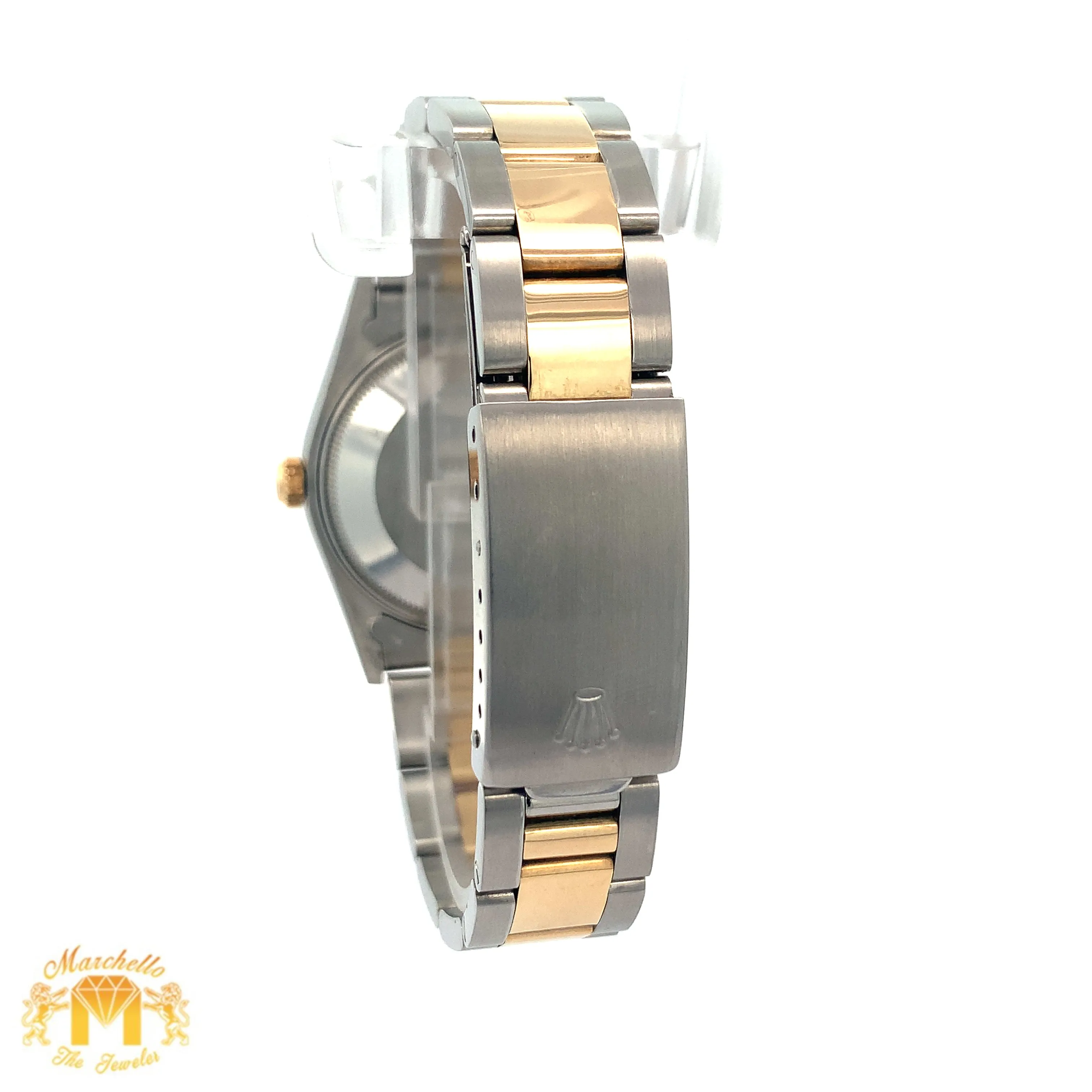 34mm Rolex Watch with Two-Tone Oyster Bracelet (fluted bezel, champagne dial)