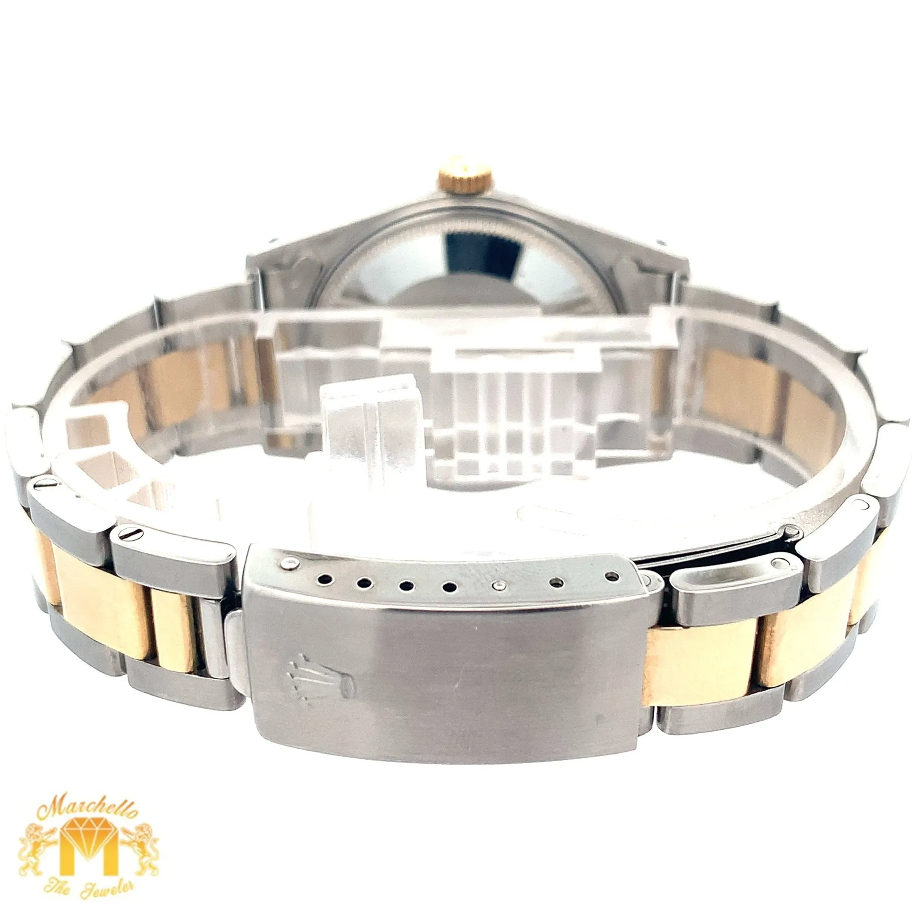 34mm Rolex Watch with Two-Tone Oyster Bracelet (fluted bezel, champagne dial)