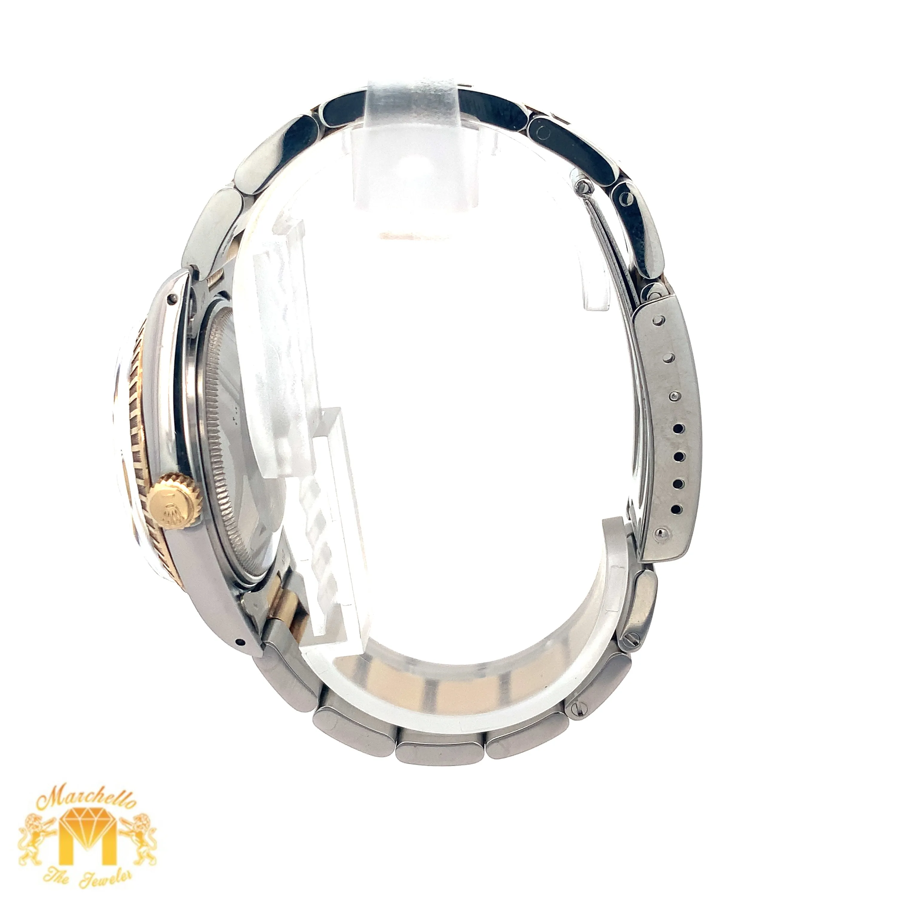 34mm Rolex Watch with Two-Tone Oyster Bracelet (fluted bezel, champagne dial)