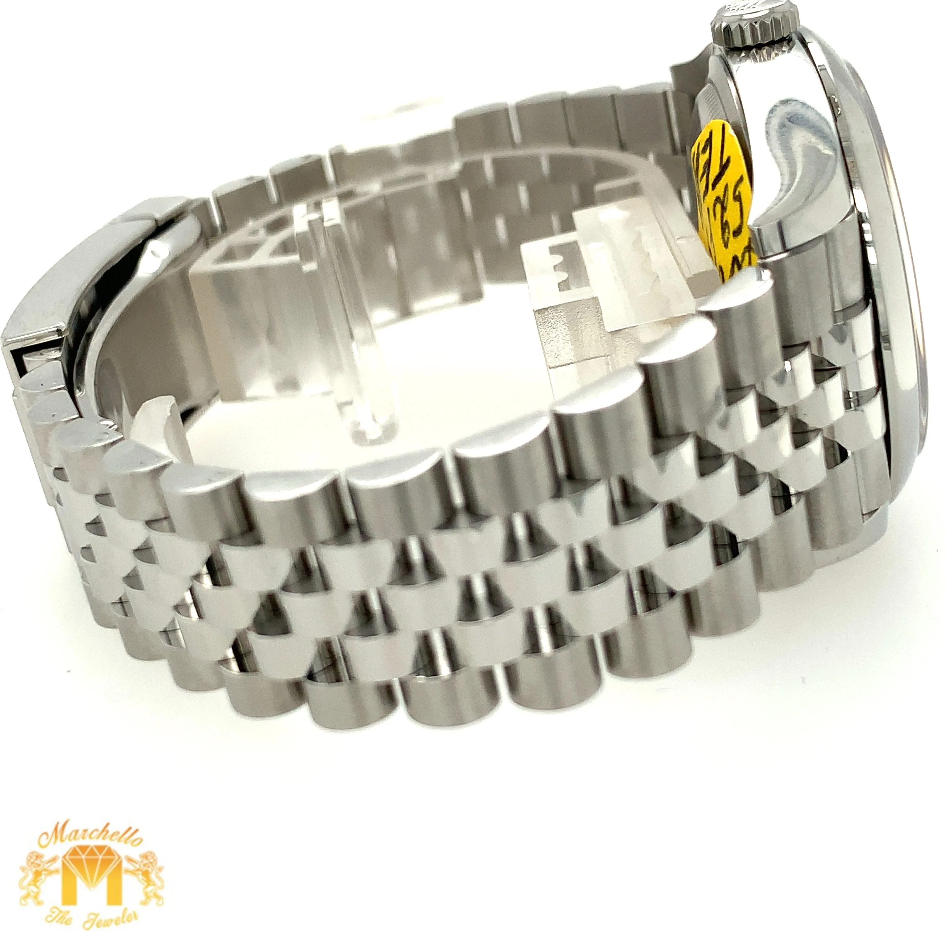 36mm Rolex Datejust Watch with Stainless Steel Jubilee Bracelet (year 2022, blue Motif dial, papers)