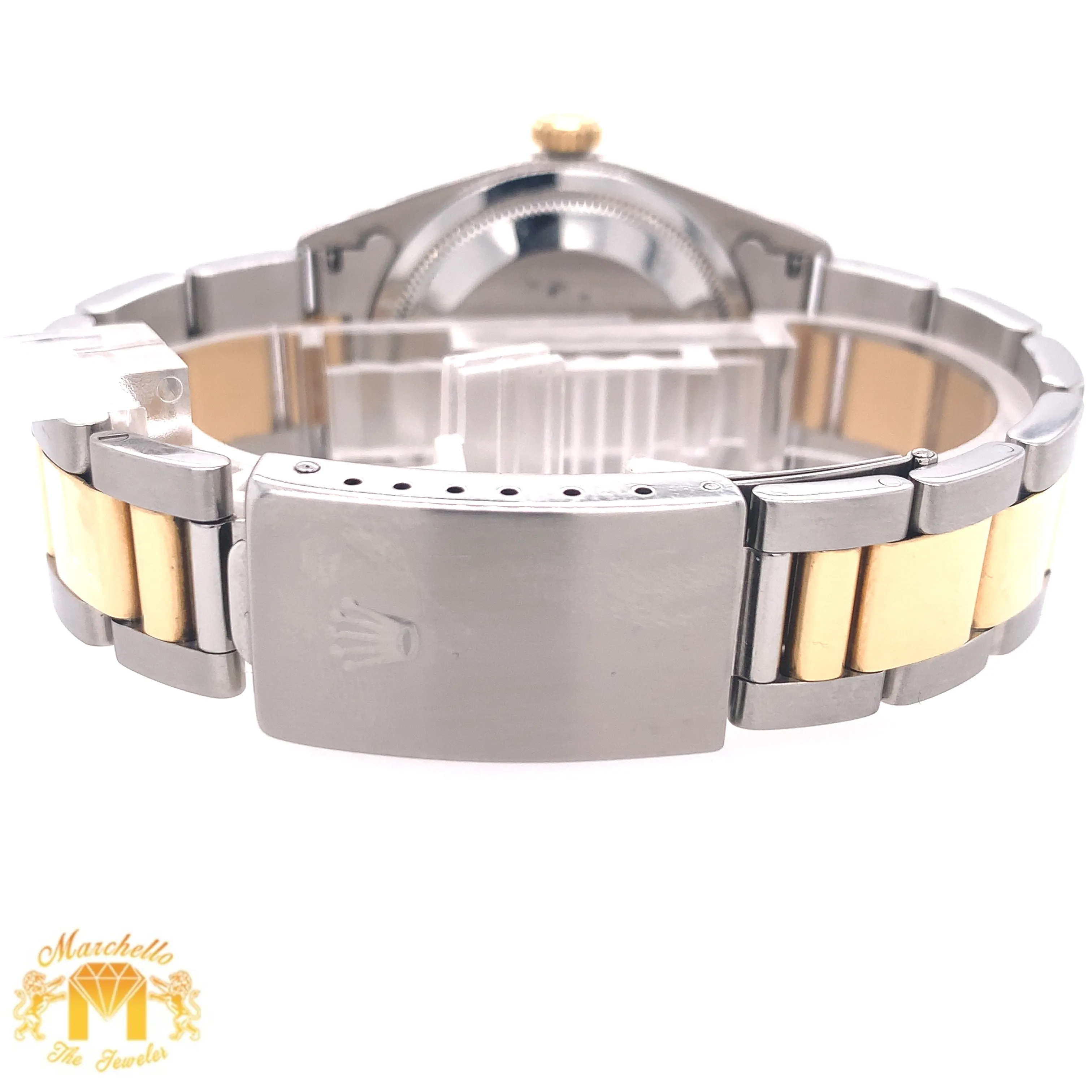 36mm Rolex Datejust Watch with Two-tone Oyster Band (smooth bezel, newer model)