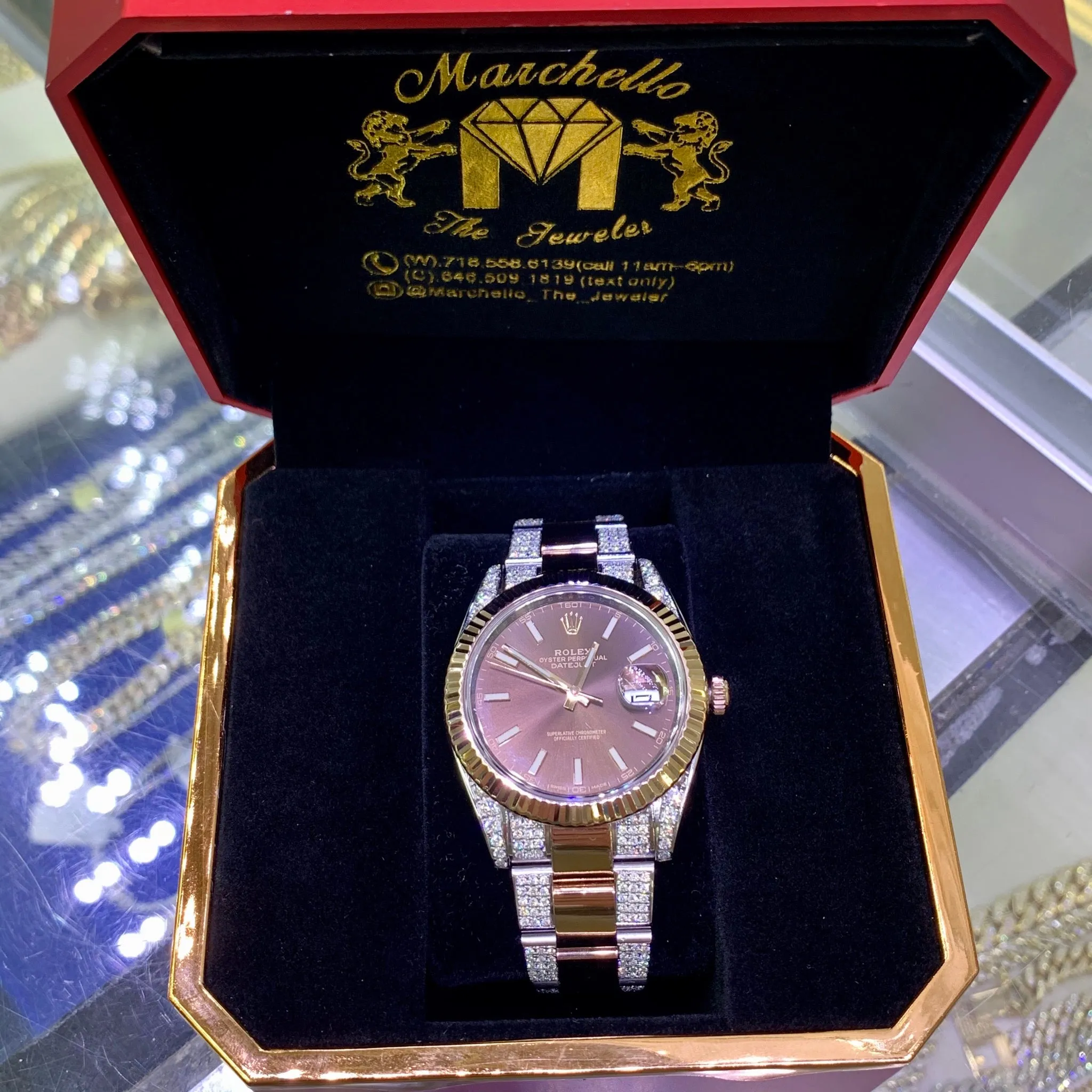 41mm 4.50ct Rolex Datejust 2 Watch with Two-tone Rose Gold Jubilee Band and Fluted Bezel (chocolate dial)