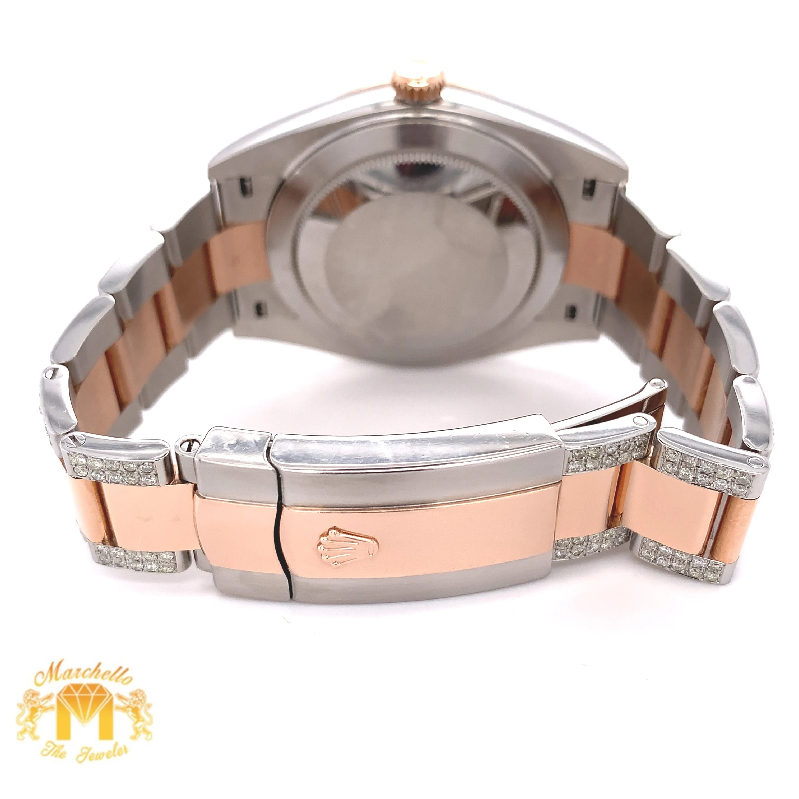 41mm 4.50ct Rolex Datejust 2 Watch with Two-tone Rose Gold Jubilee Band and Fluted Bezel (chocolate dial)
