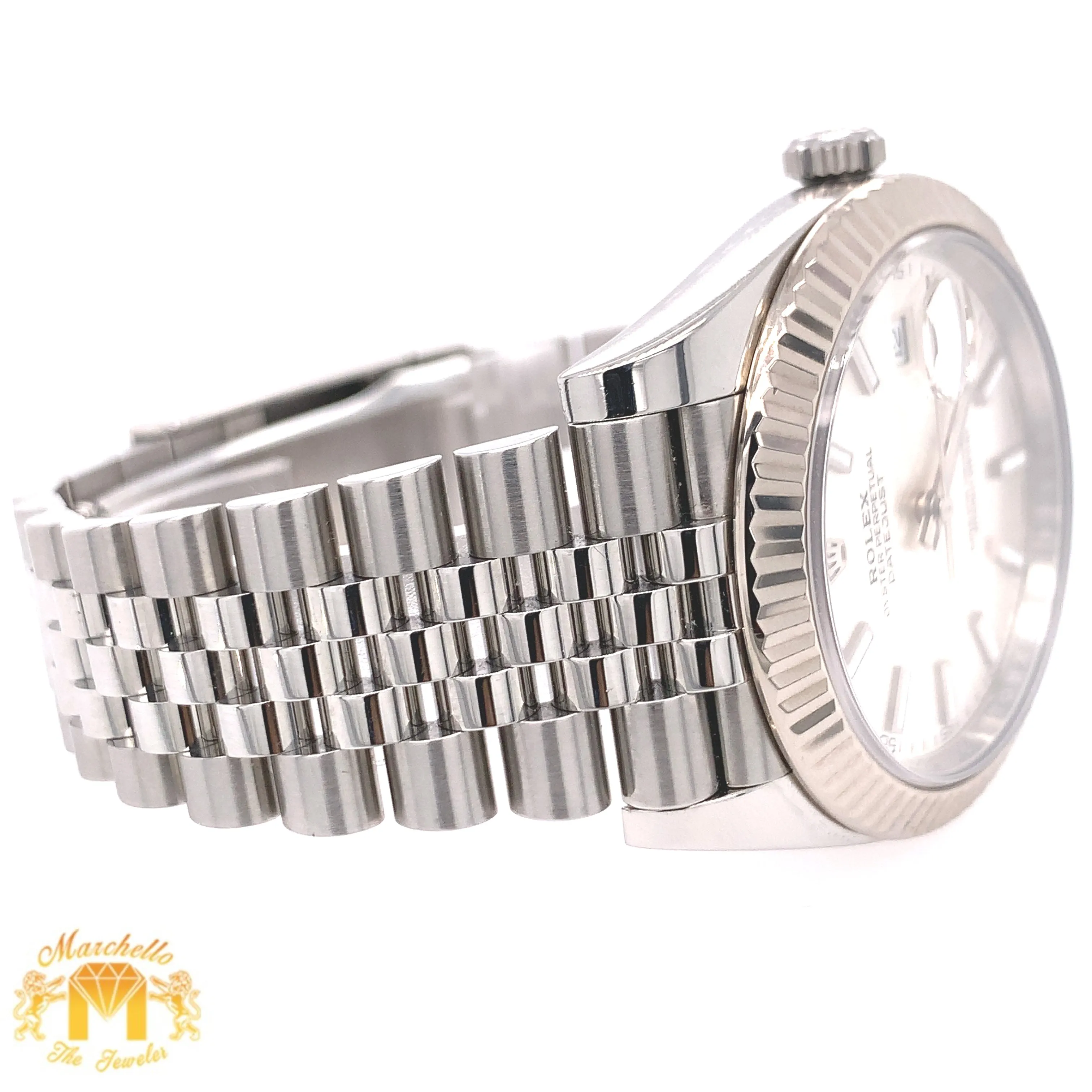 41mm Rolex Datejust 2 Watch with Stainless Steel Jubilee Bracelet (18k white gold fluted bezel)