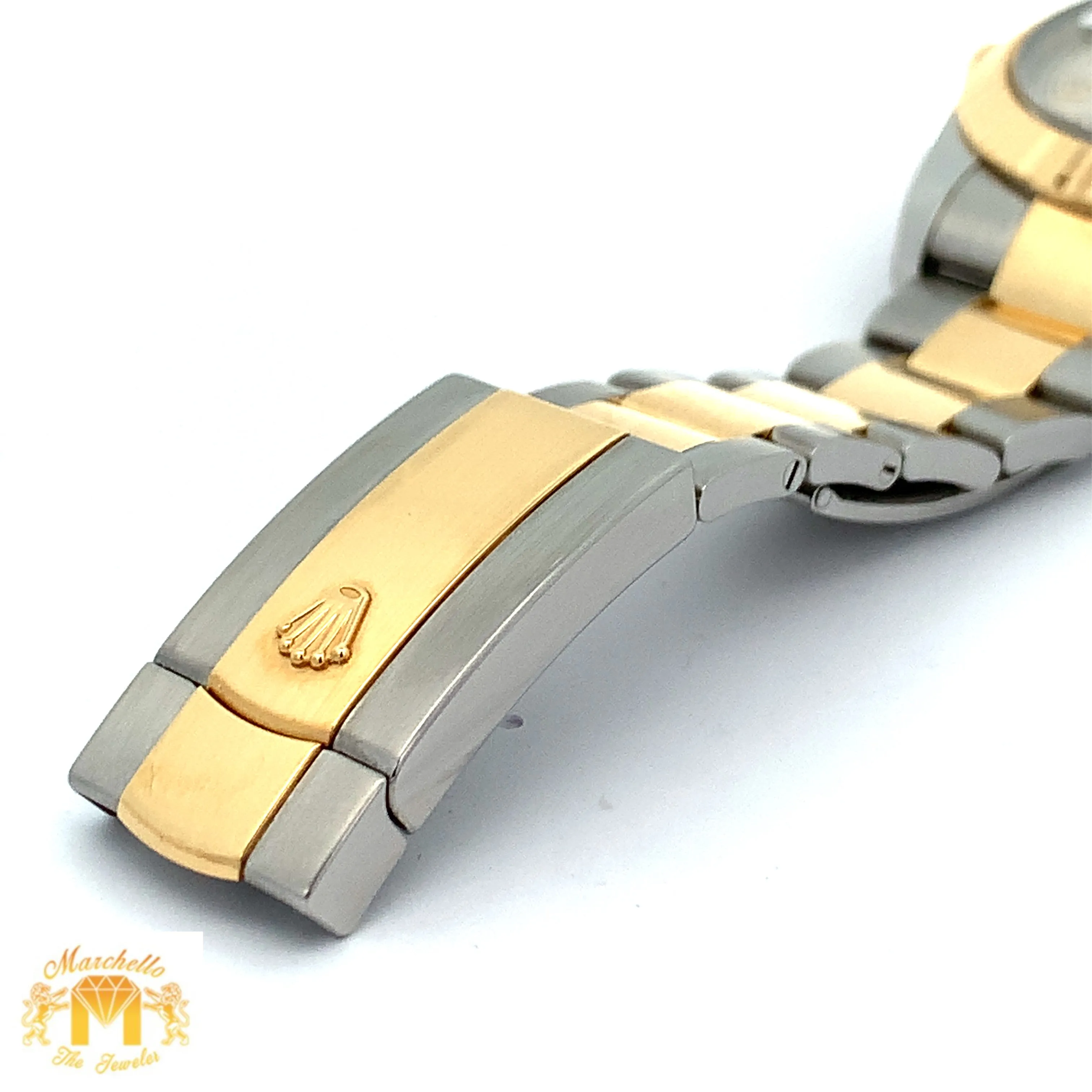 41mm Rolex Diamond Watch with Two-Tone Oyster Bracelet (fluted bezel, factory diamond dial)