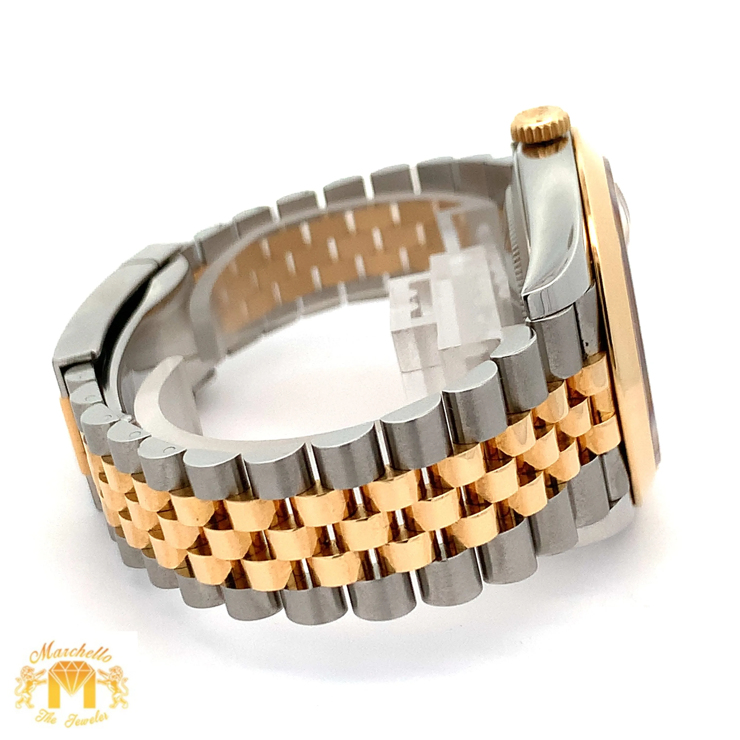 41mm Rolex Watch with Two-Tone Jubilee Bracelet (smooth bezel, champagne dial)