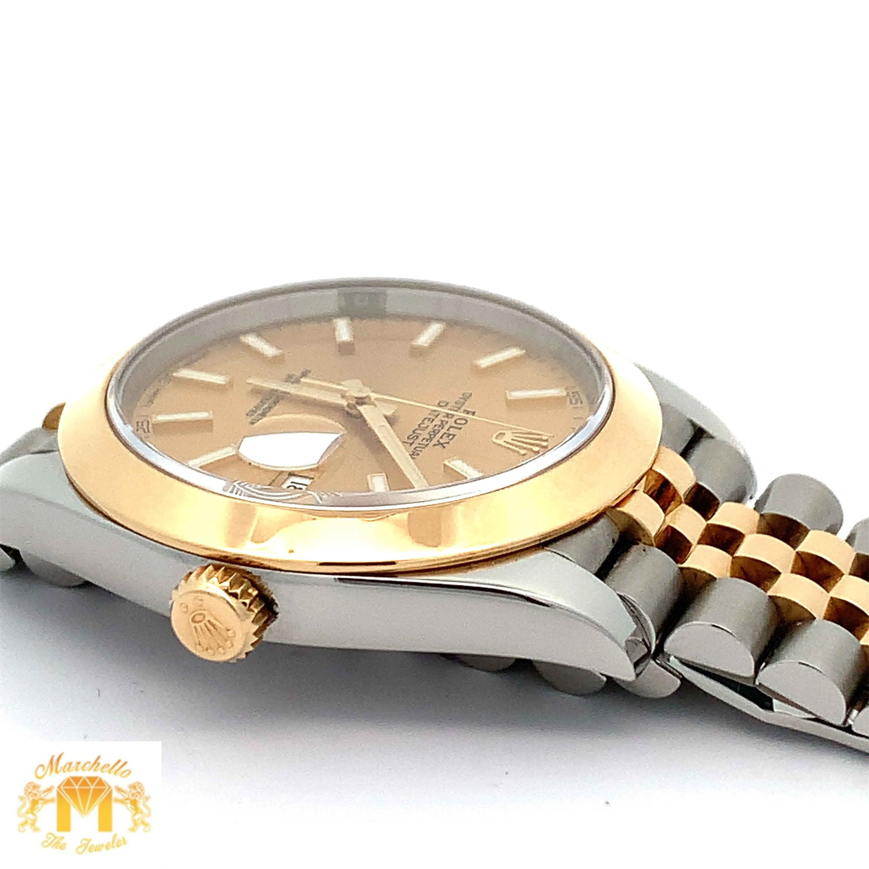 41mm Rolex Watch with Two-Tone Jubilee Bracelet (smooth bezel, champagne dial)