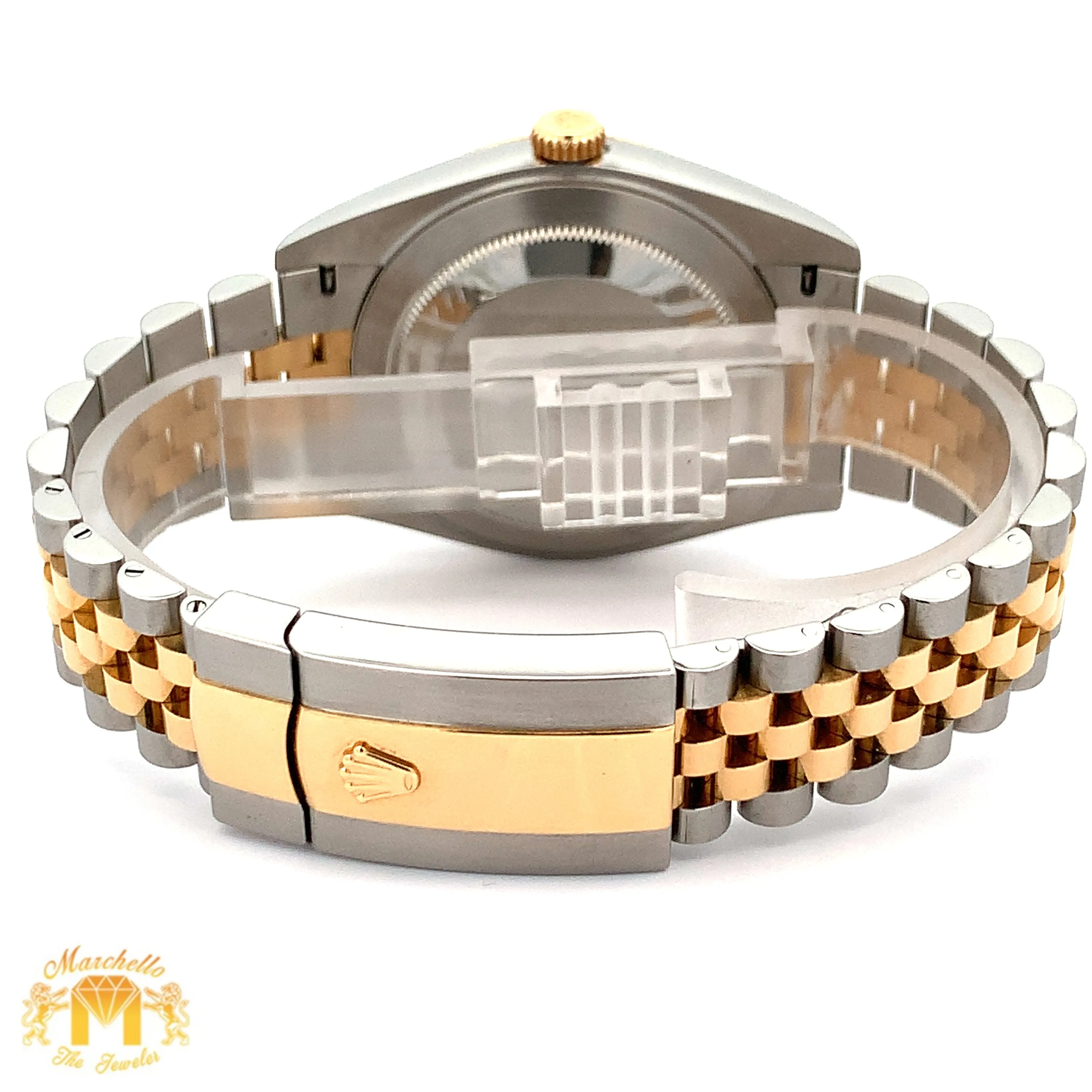 41mm Rolex Watch with Two-Tone Jubilee Bracelet (smooth bezel, champagne dial)