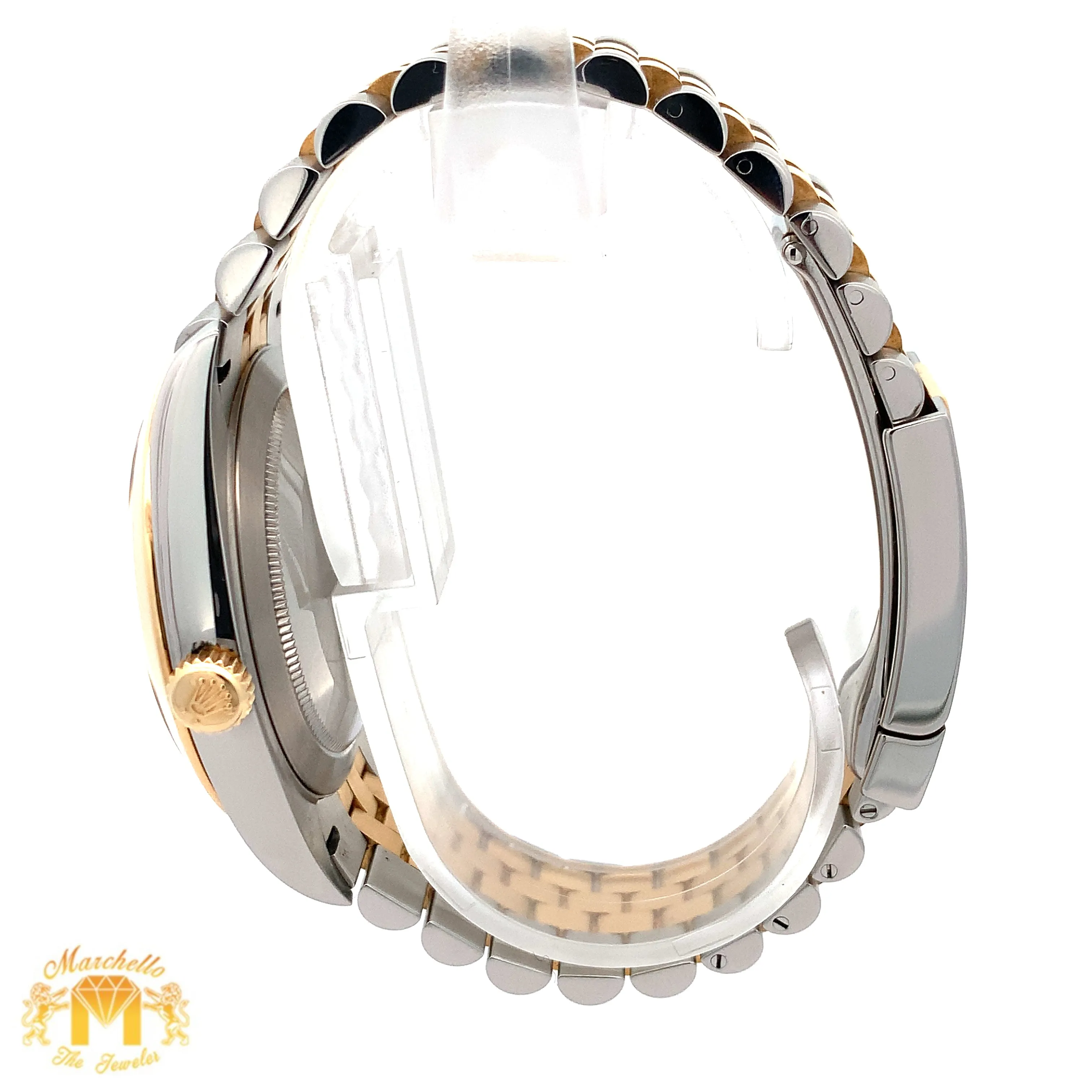 41mm Rolex Watch with Two-Tone Jubilee Bracelet (smooth bezel, champagne dial)