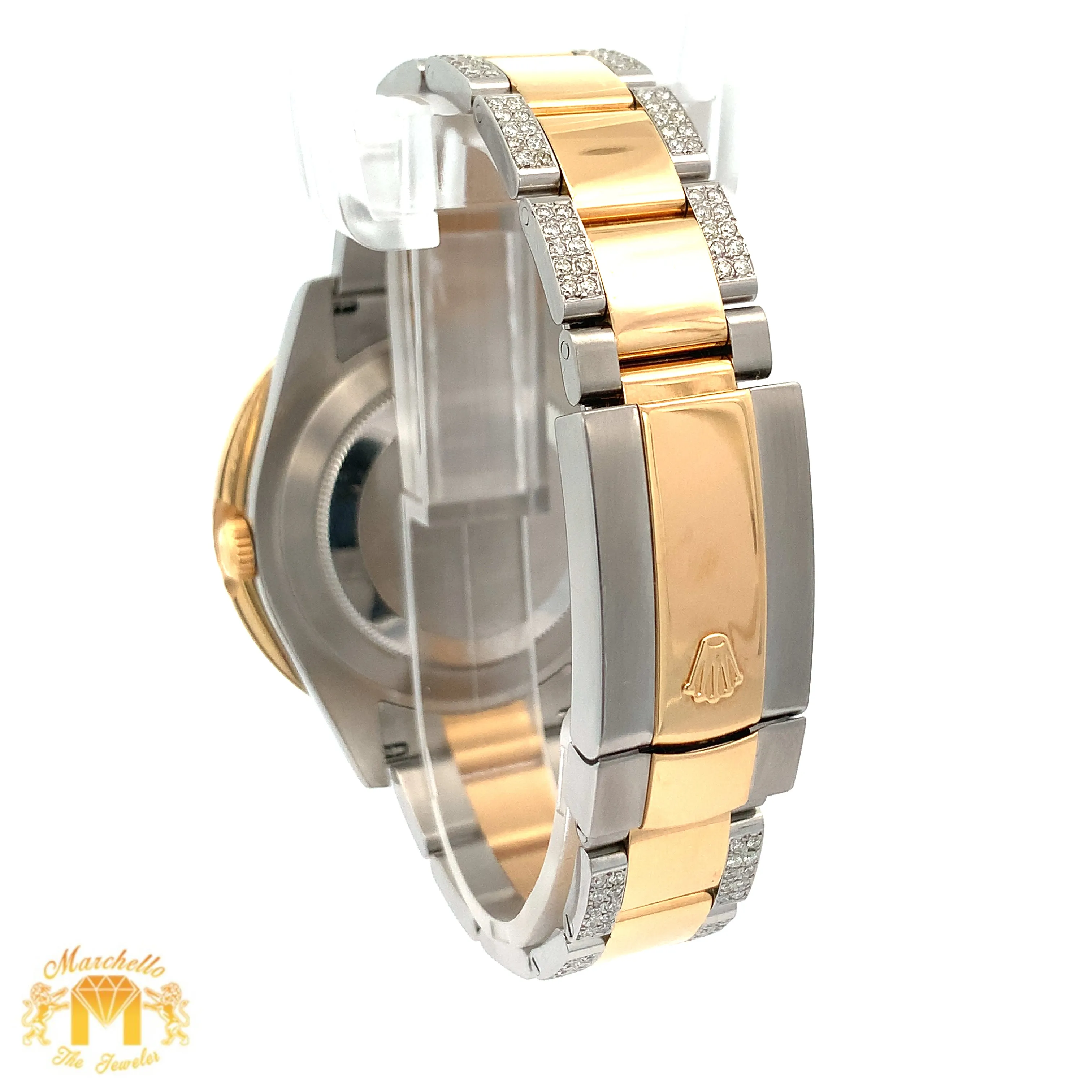 41mm Rolex Watch with Two-Tone Oyster Diamond Bracelet (Large Diamond Bezel)