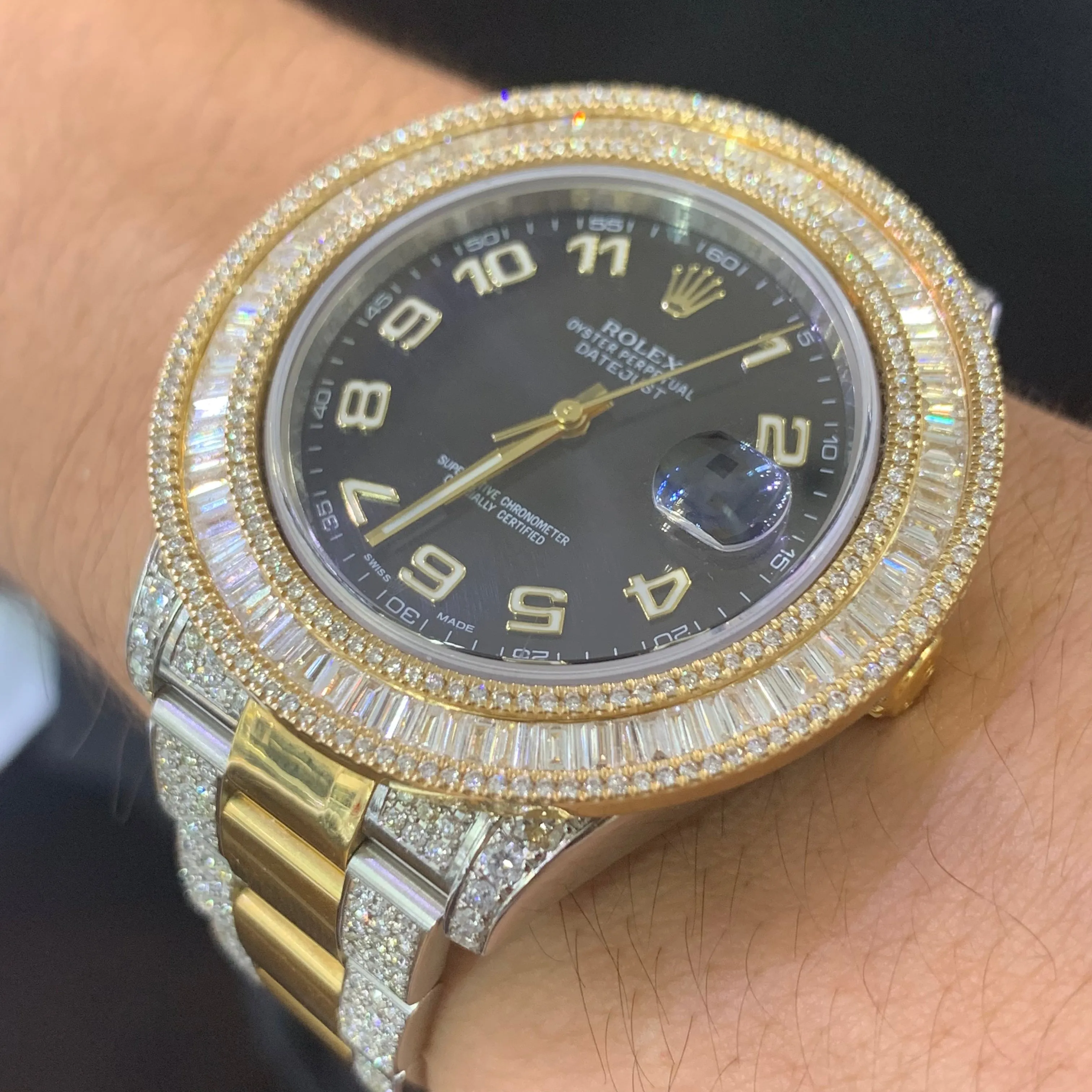 41mm Rolex Watch with Two-Tone Oyster Diamond Bracelet (Large Diamond Bezel)