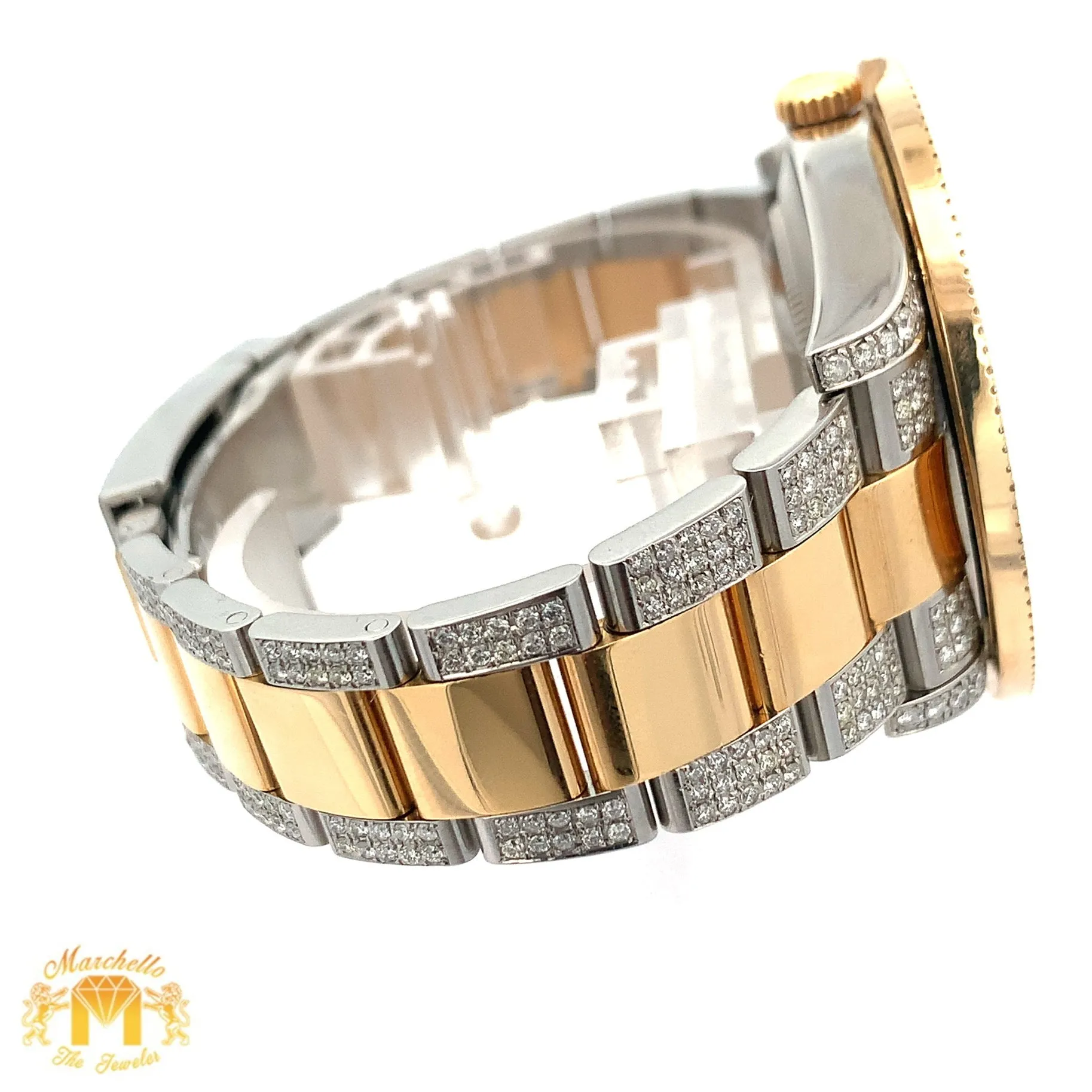 41mm Rolex Watch with Two-Tone Oyster Diamond Bracelet (Large Diamond Bezel)