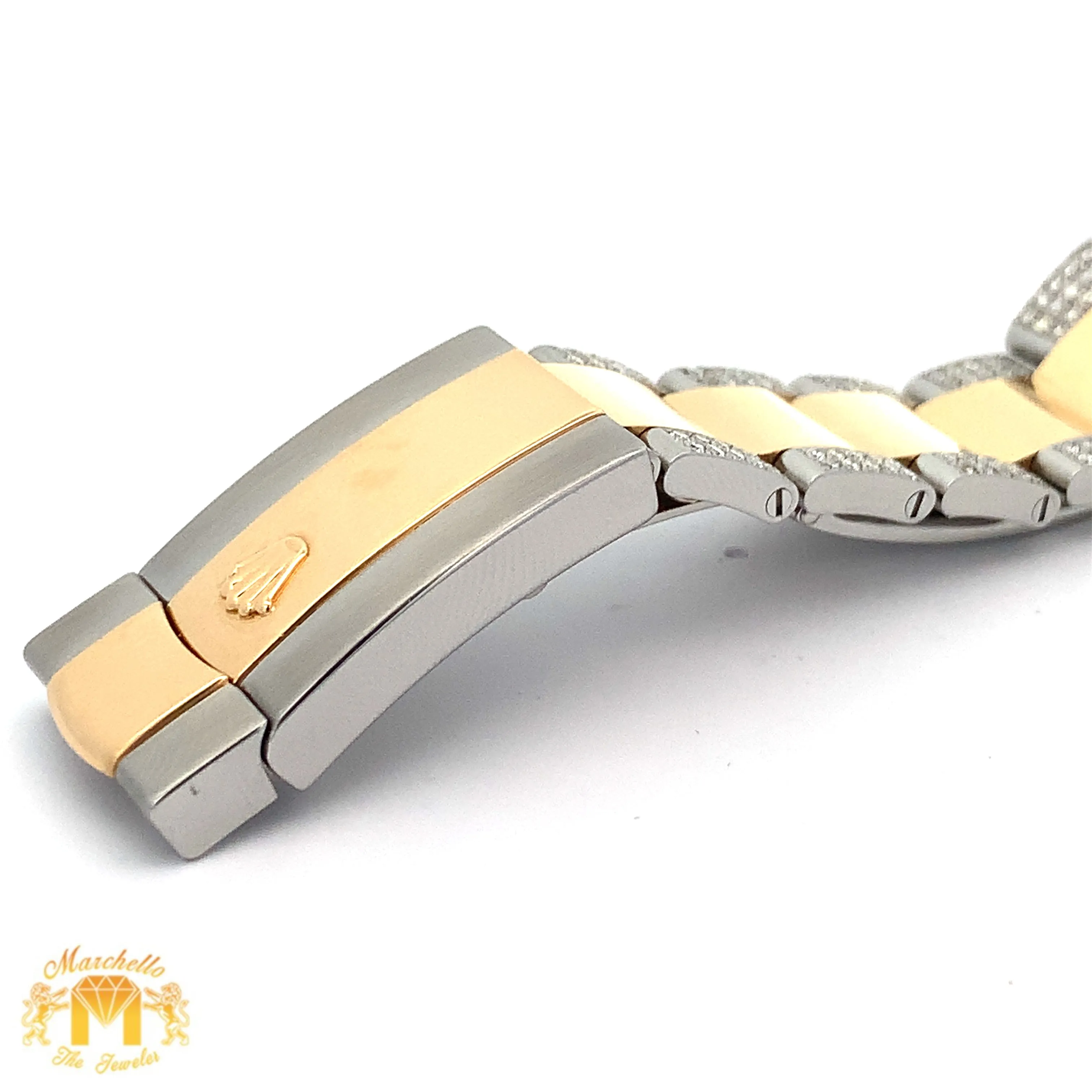 41mm Rolex Watch with Two-Tone Oyster Diamond Bracelet (Large Diamond Bezel)