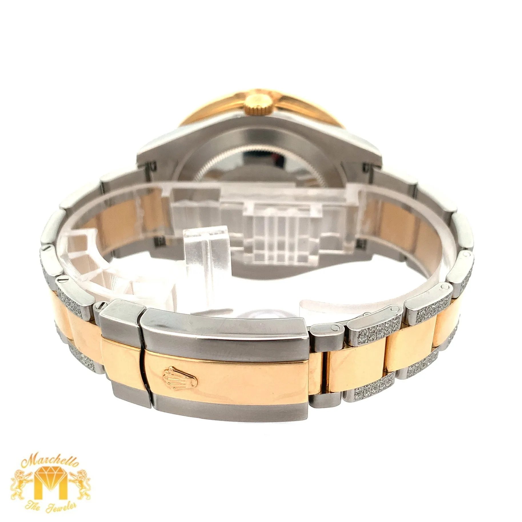 41mm Rolex Watch with Two-Tone Oyster Diamond Bracelet (Large Diamond Bezel)
