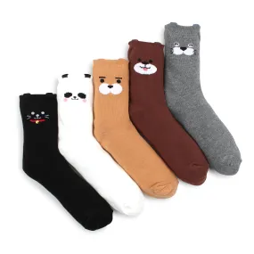 (5 Pairs) Womens winter animal socks (Crew 5pairs) GC15