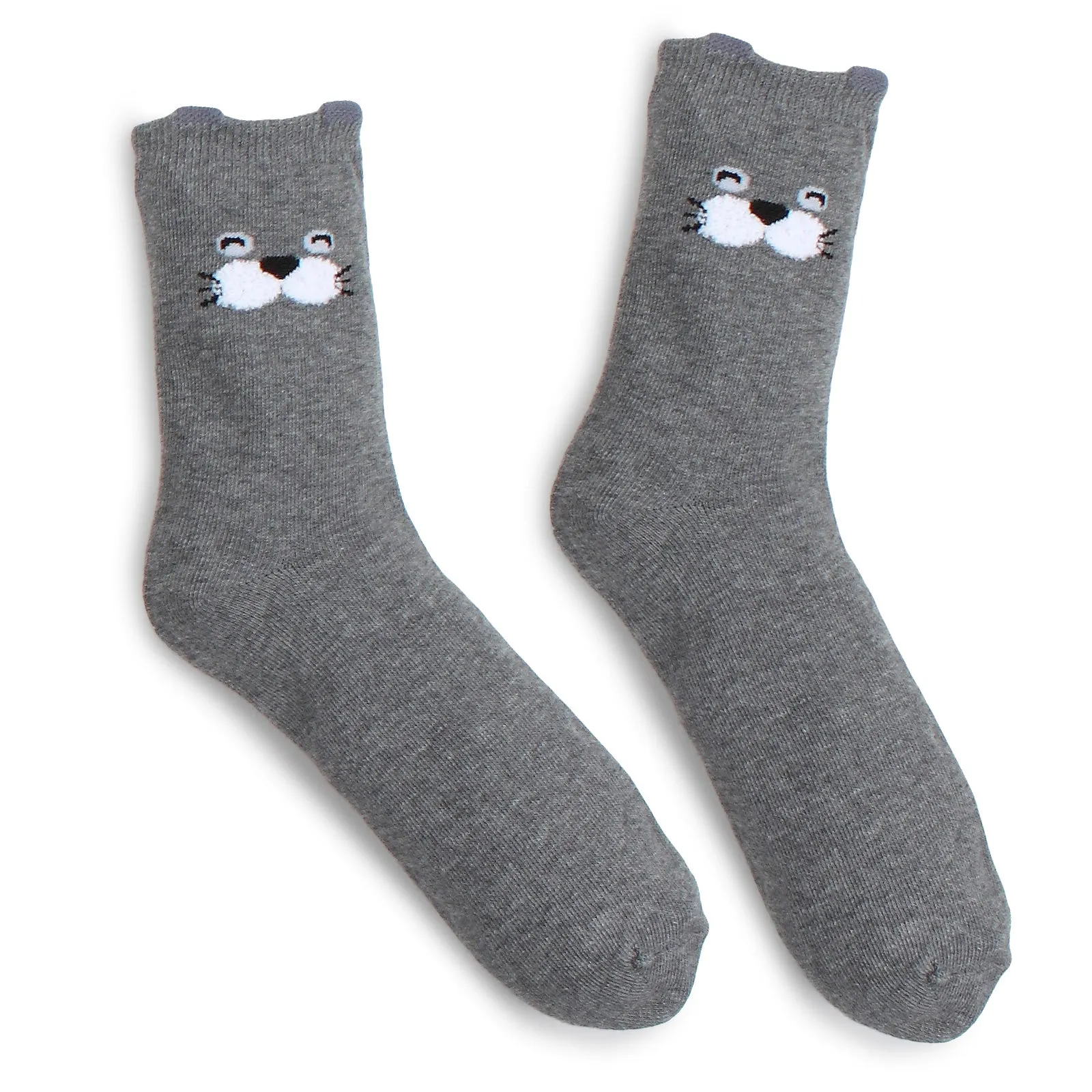 (5 Pairs) Womens winter animal socks (Crew 5pairs) GC15